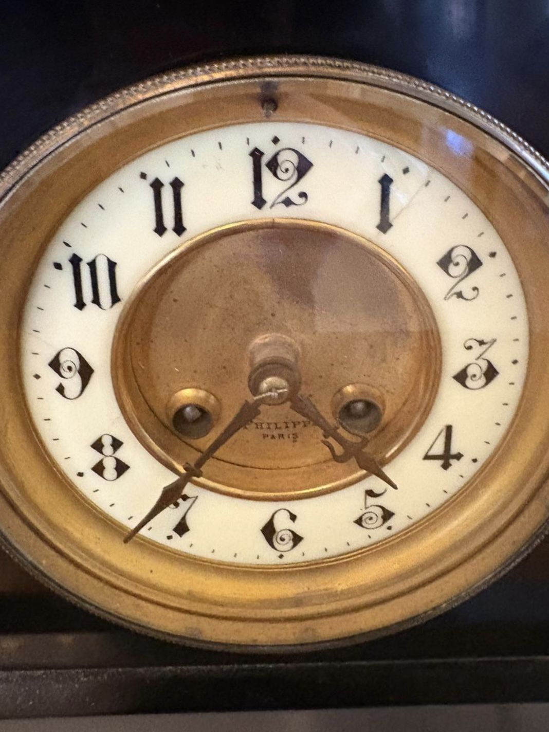 Antique Exceptional Large 19th Century Marble Mantel Clock By Philippes Paris – 8 Day Movement photo Home Decor