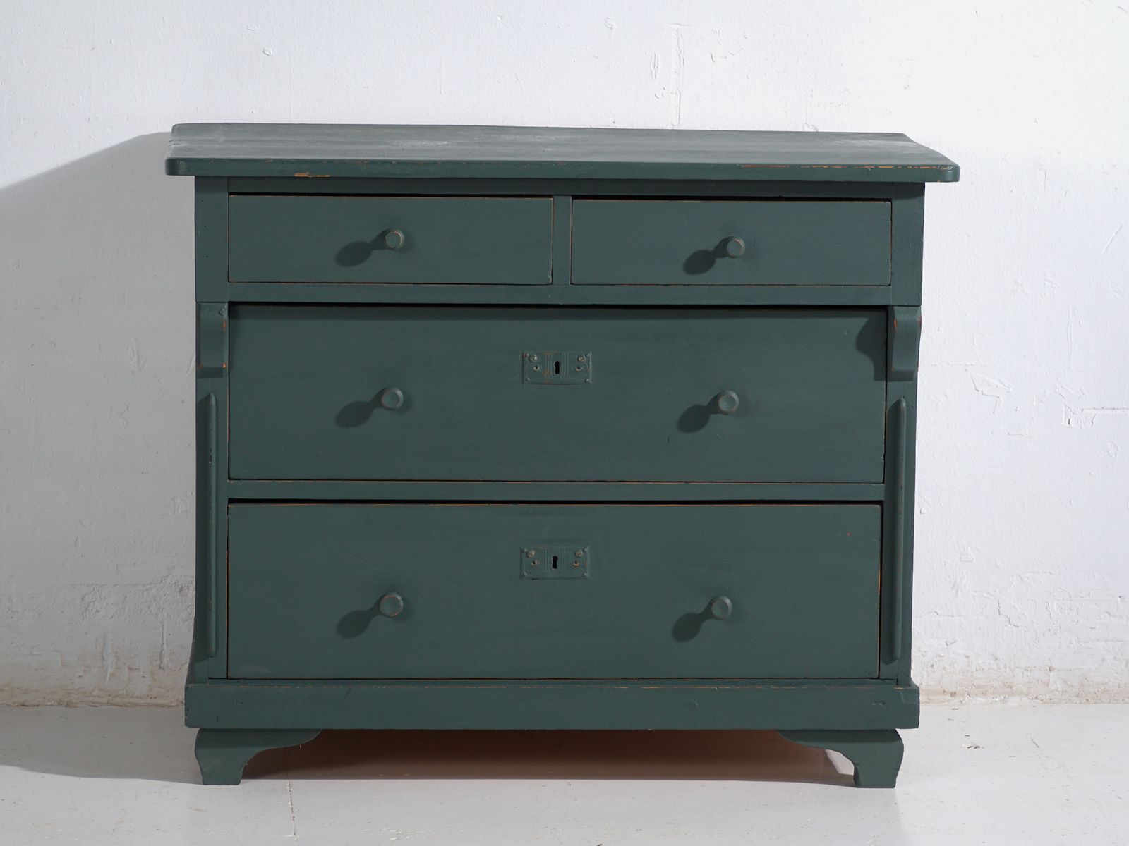 Antique Painted Pine Chest Of Drawers – Rustic European Green Dresser – Circa 1900 #4 photo vinterior