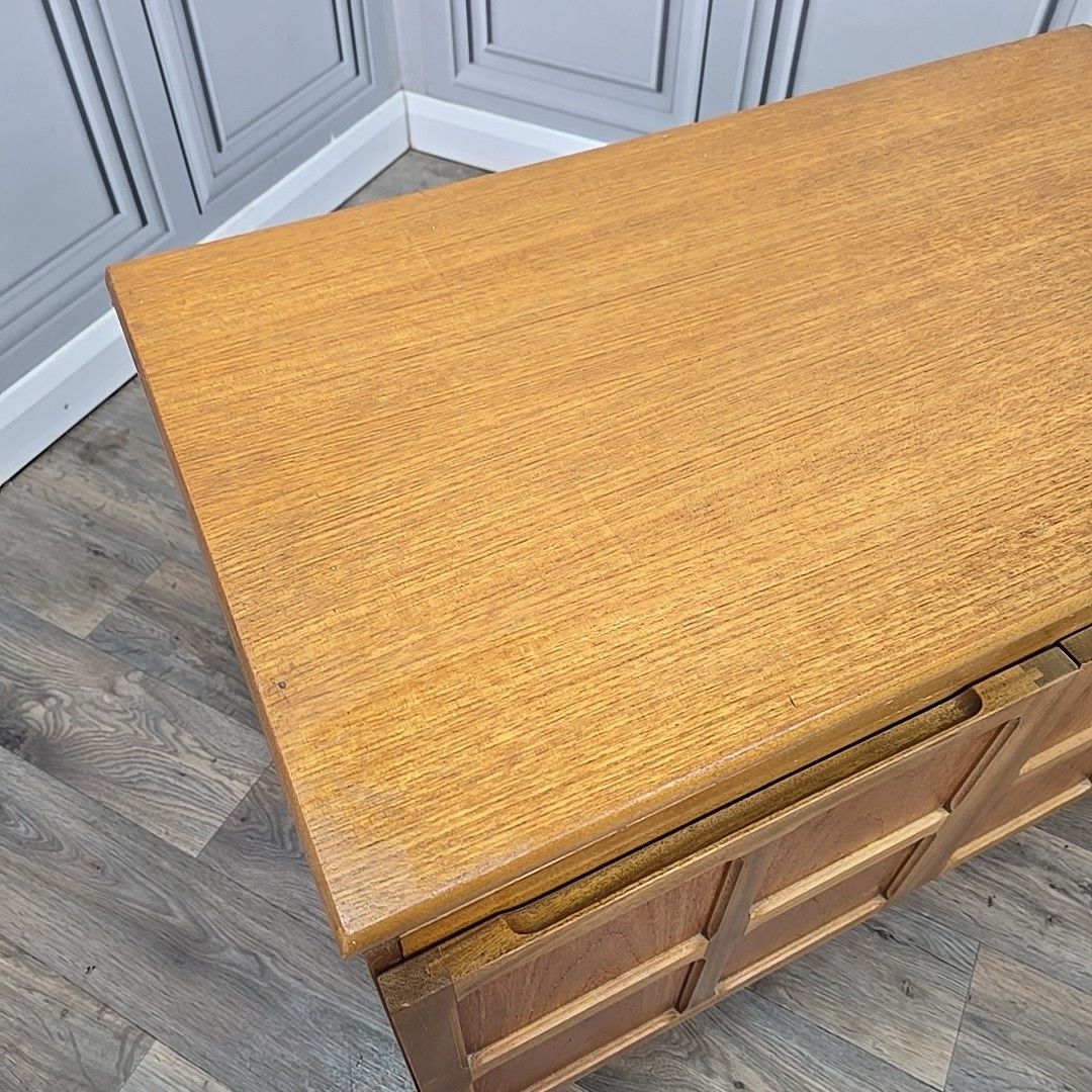 Retro Nathan Low Sideboard Teak Tv Media Cabinet Mid Century Cupboard Storage photo vinterior