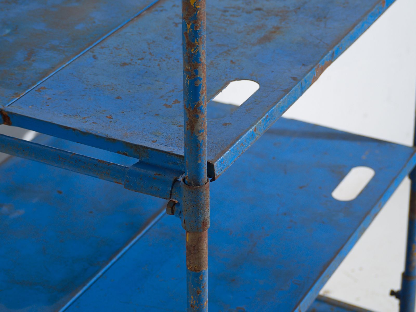 Industrial Blue Metal Cart – Factory Trolley Europe – Circa 1950 #1 photo 787.0