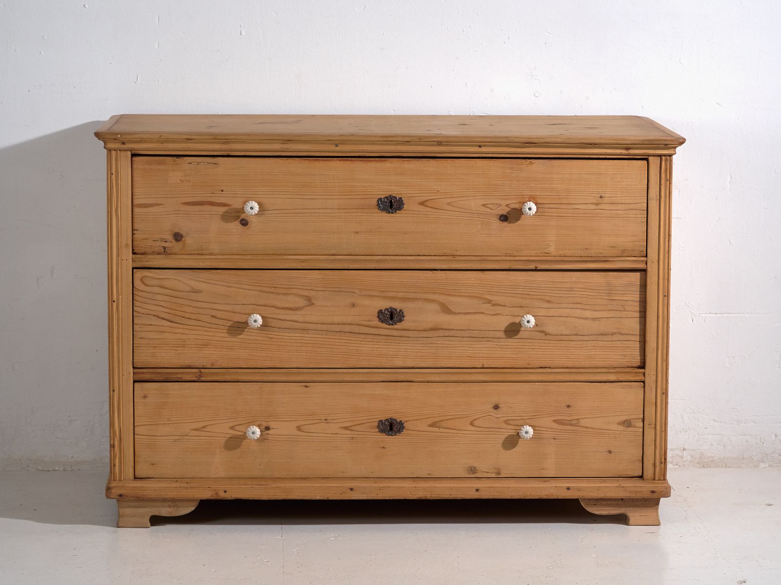 Antique Solid Pine Chest Of Drawers – Rustic European Dresser – Circa 1900 photo 1430.0