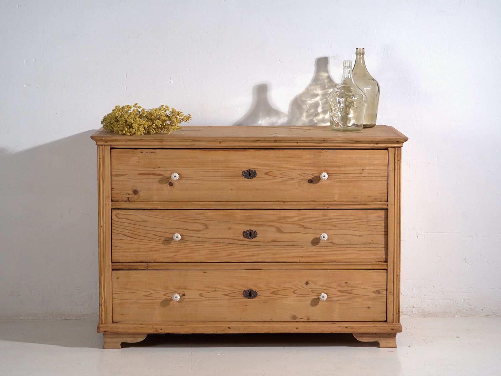 photo furniture Antique Solid Pine Chest Of Drawers – Rustic European Dresser – Circa 1900