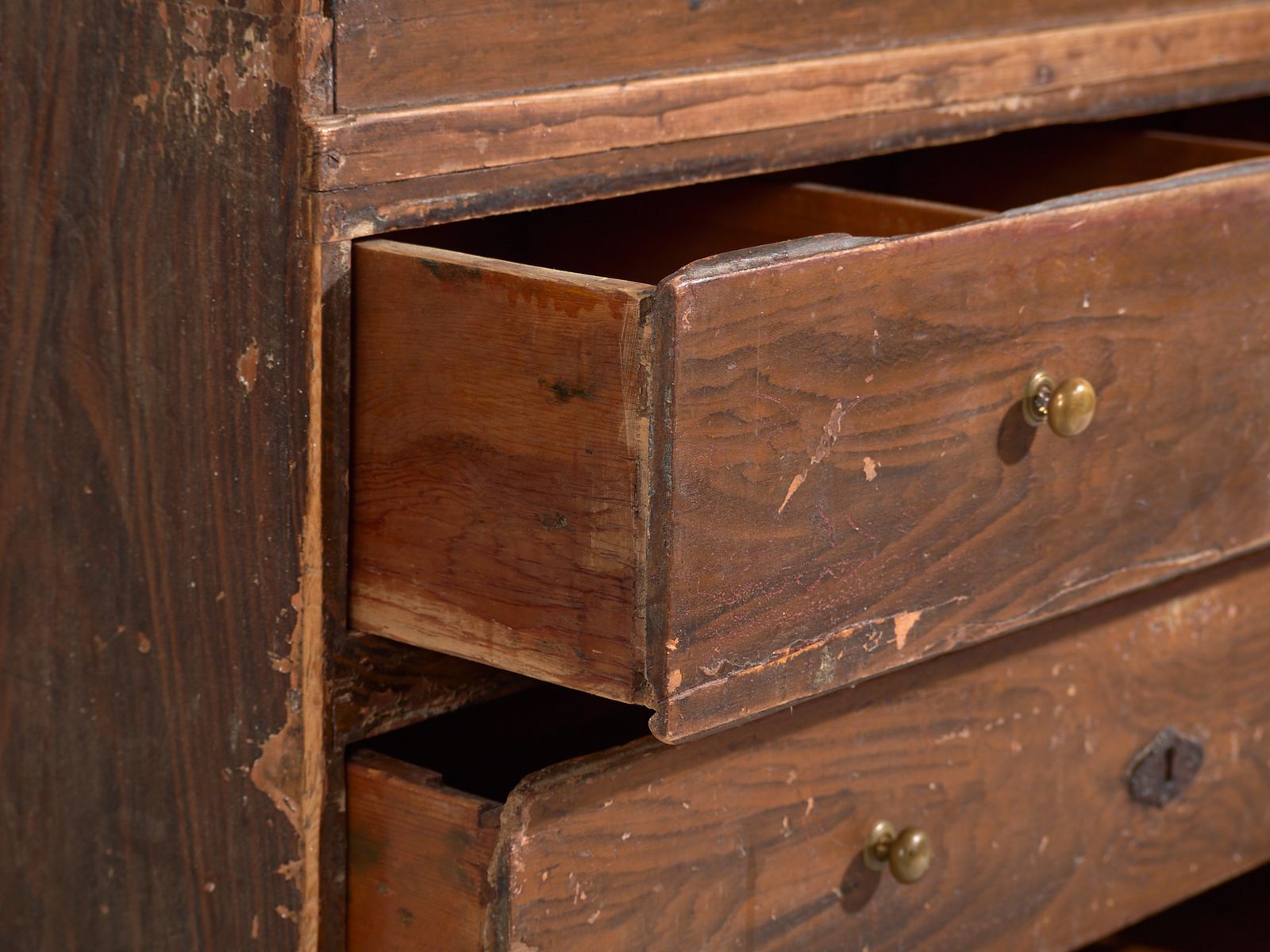 Antique Pine Bureau Chest – Rustic European Drop Front Secretary Dresser – Circa 1900 photo buy