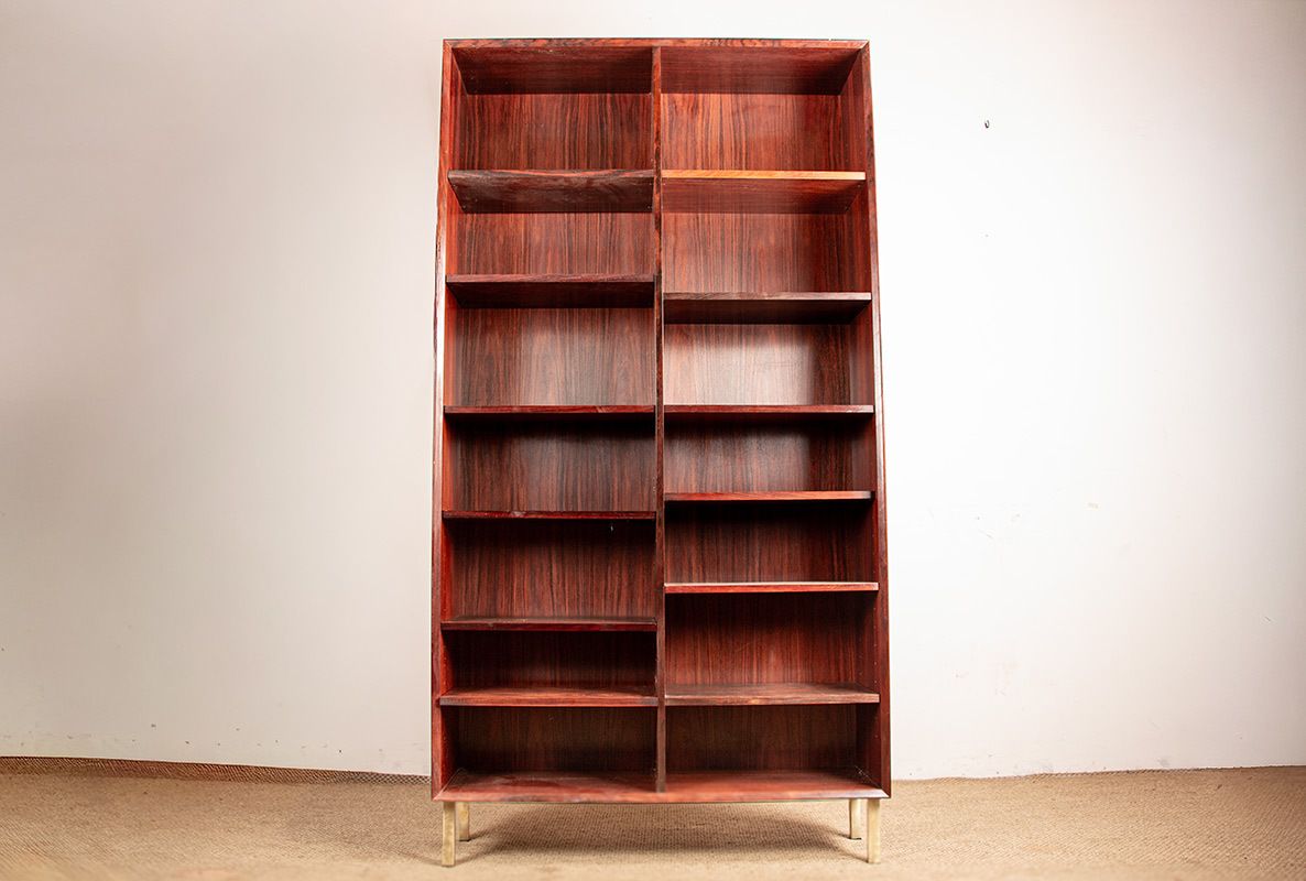 Grande bibliothèque danoise en palissandre par Erik Brouer pour Brouer's Mobelfabrik