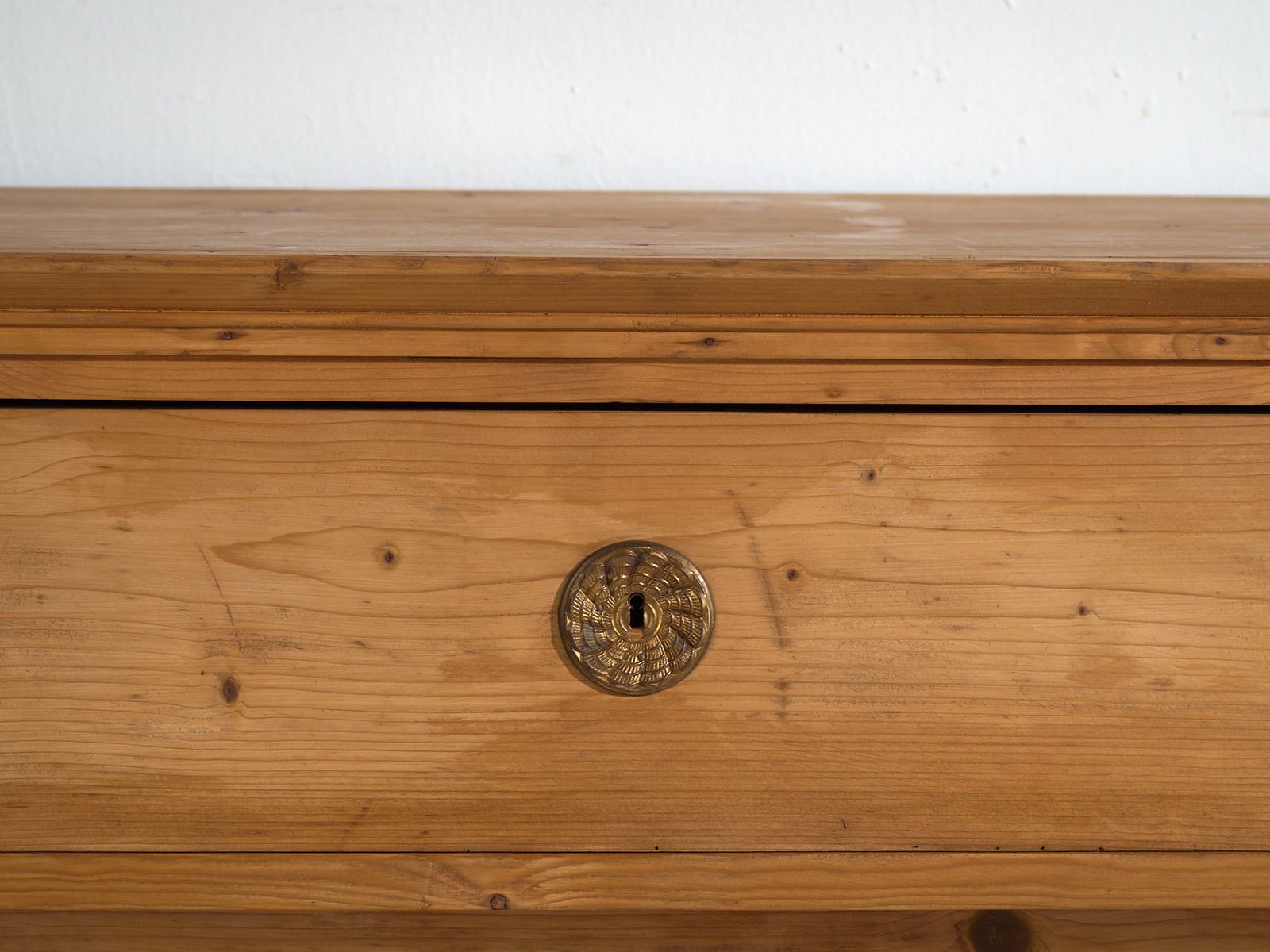 Antique Solid Pine Chest Of Drawers – Rustic European Dresser – Circa 1900 photo vintage