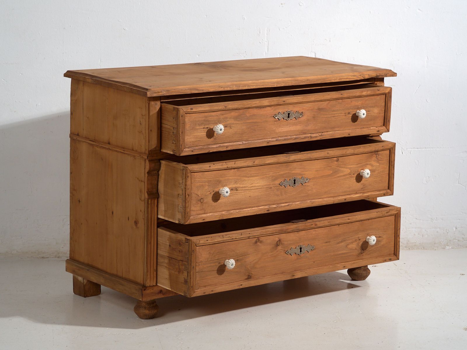 Antique Solid Pine Chest Of Drawers – Rustic European Dresser – Circa 1900 photo Furniture