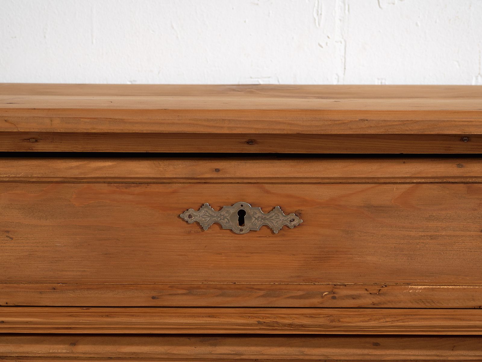 Antique Solid Pine Chest Of Drawers – Rustic European Dresser – Circa 1900 photo vintage