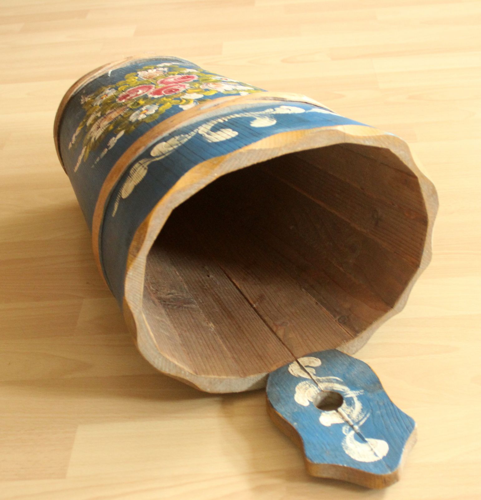 Handmade Handpainted Wooden Umbrella Stand   Bavarian Farmhouse Style   Vintage photo vintage