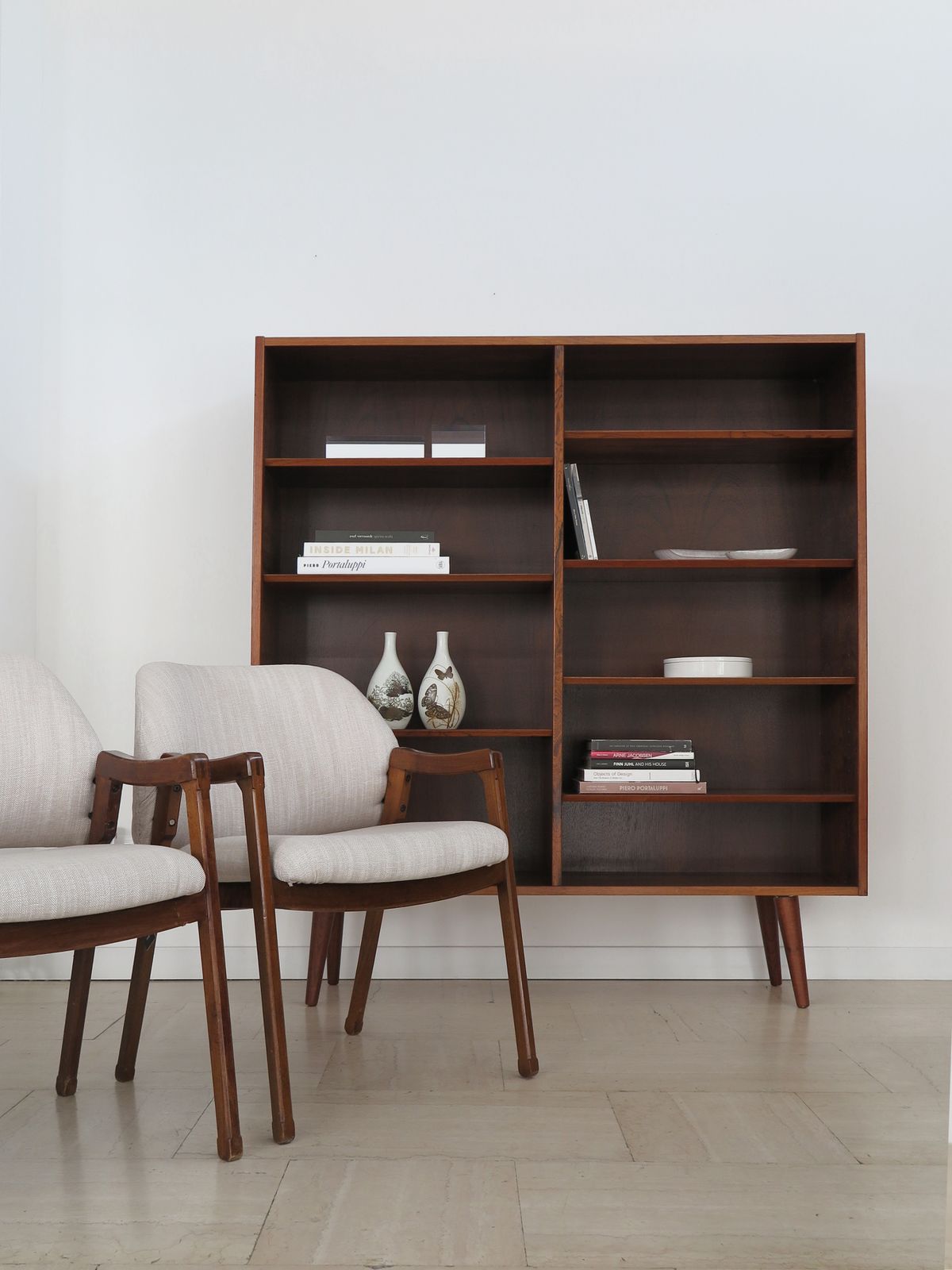 Scandinavian Gunni Omann Dark Wood Bookcase, Denmark 1960s photo for sale