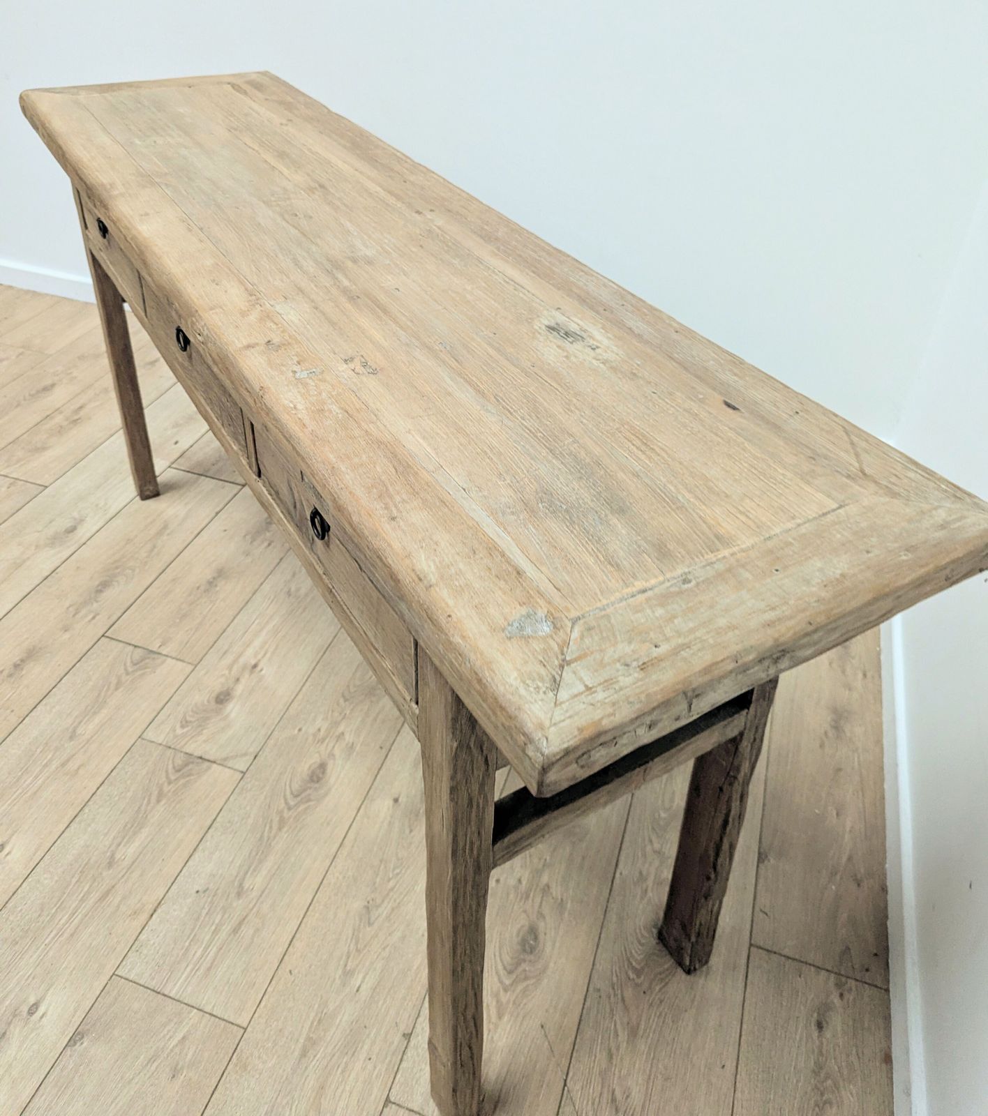 Vintage Reclaimed Elm Drawer Console Delivery Available 0286. photo 1295.0