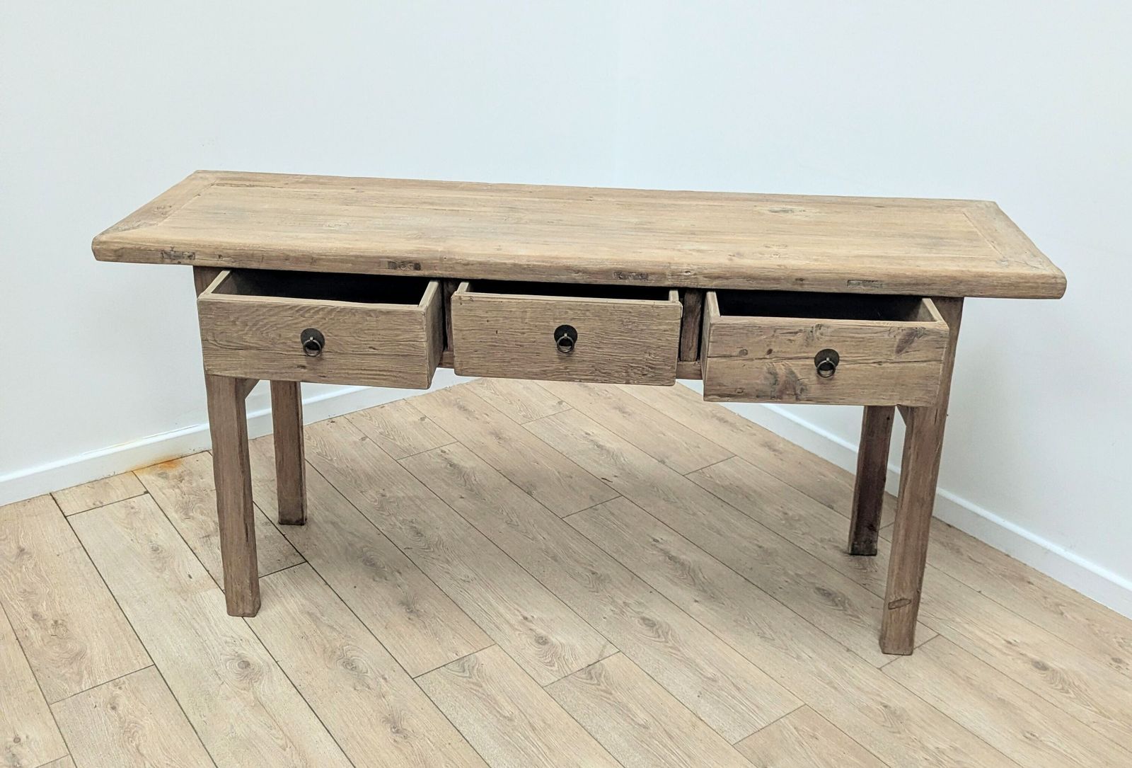 Vintage Reclaimed Elm Drawer Console Delivery Available 0286. photo buy