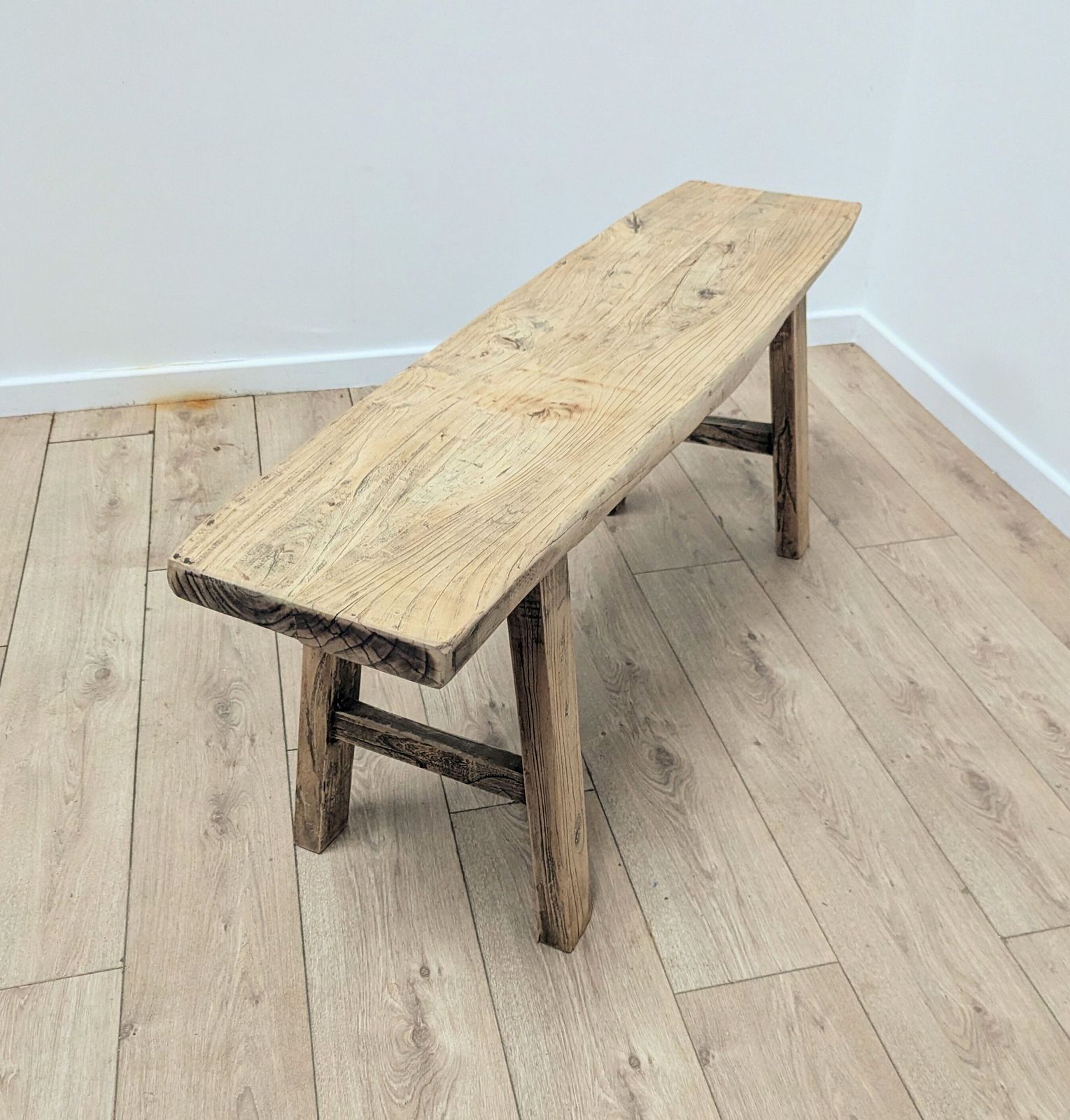 Vintage Chunky Rustic Reclaimed Elm Coffee Table  Delivery Available 0282.