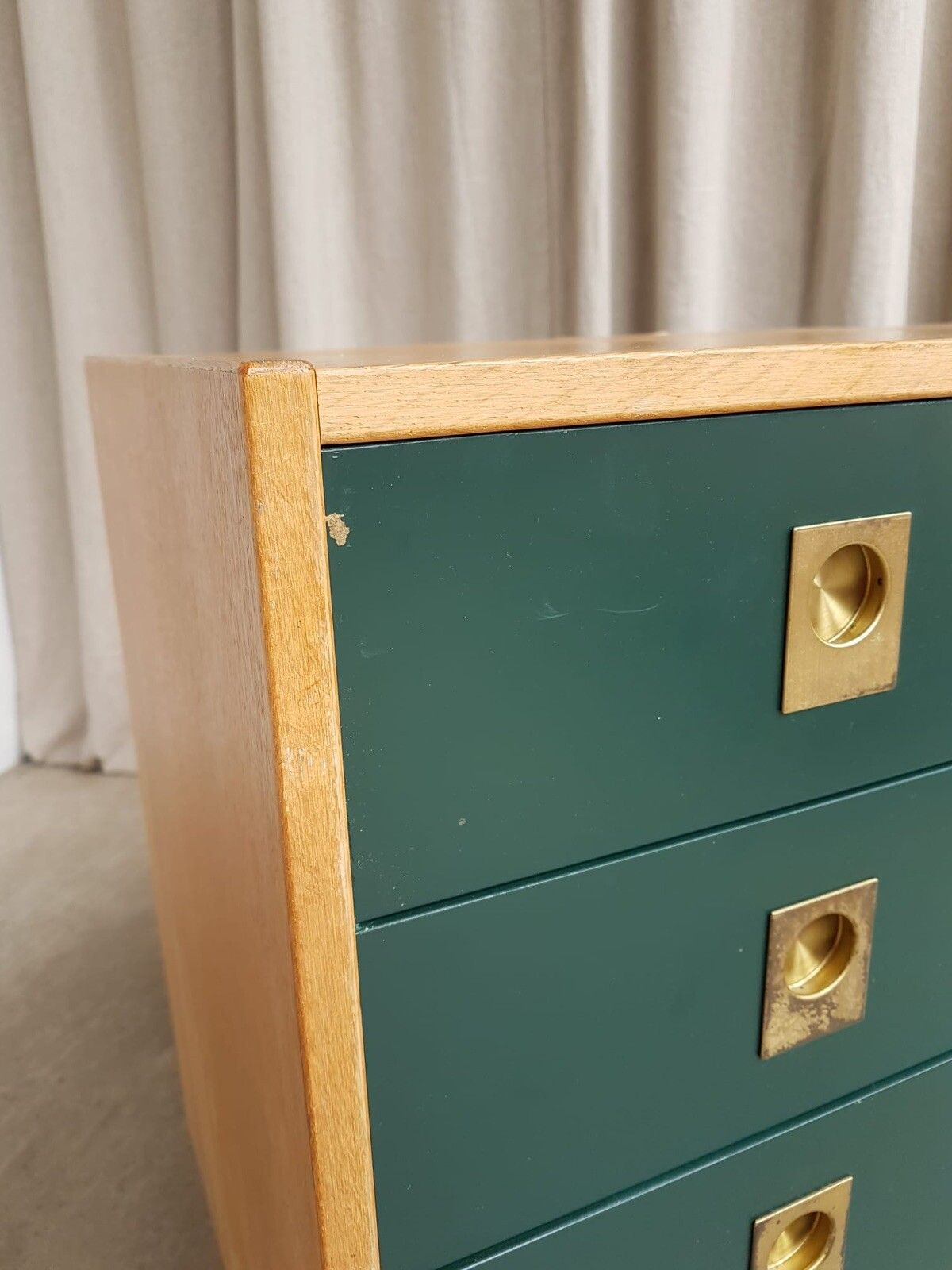 224.25 Vtg Mid Century Danish Oak Chest Of Drawers Scandinavian Style Retro R191 photo