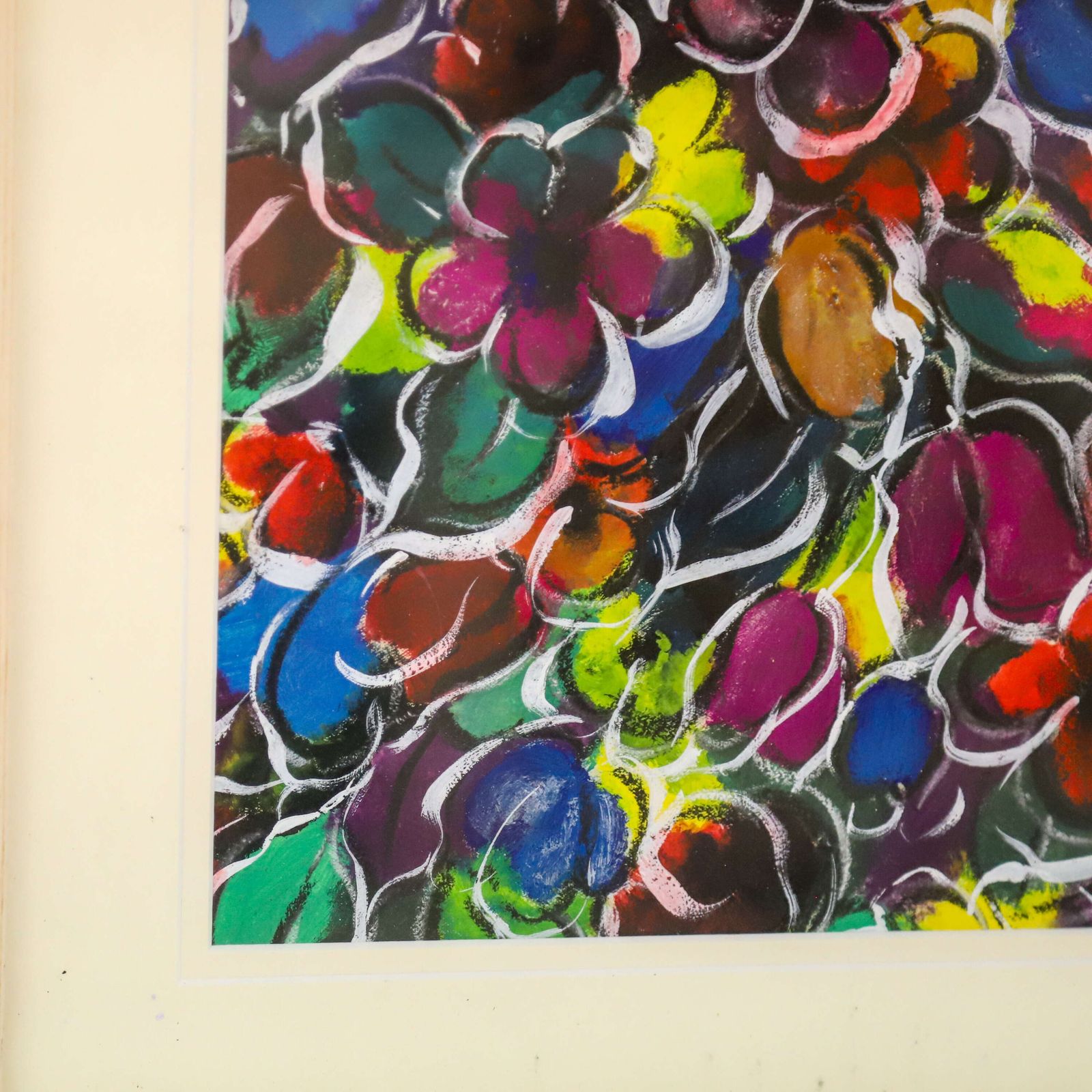 Vibrant Abstract Floral Painting   Contemporary Mixed‑Media Artwork In Frame photo 145.0