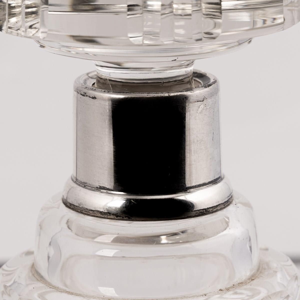 Vintage 20th Century French Art Deco Silver Mounted Cut Glass Decanter photo buy