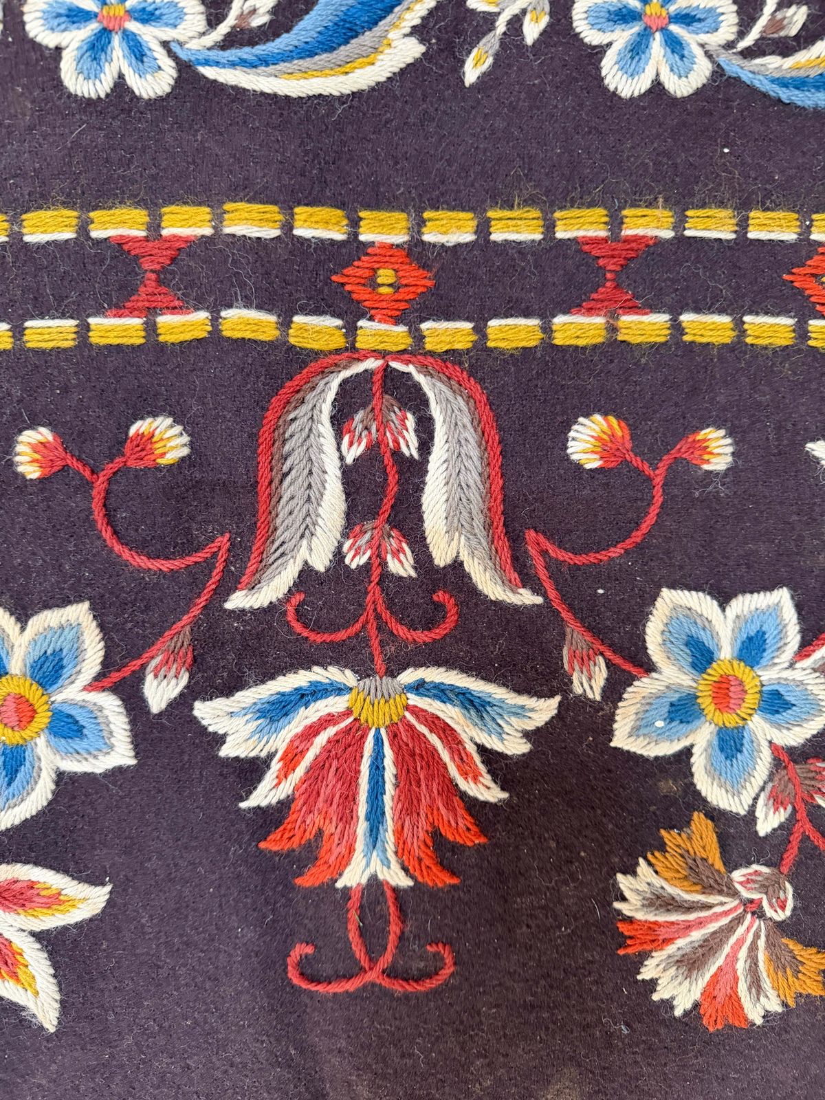 Skåne, Sweden. Antique 175cm / 68.9in Tapestry Wool Table Runner photo Art