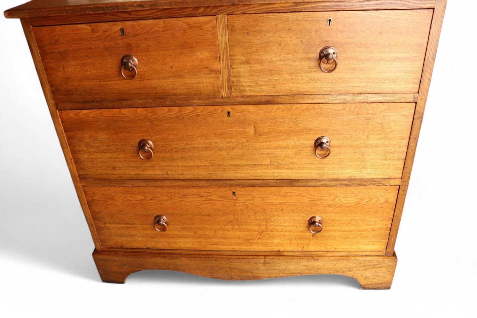 Furniture Antique 19th Century Oak Chest Of Drawers Two Over Two Drawer photo