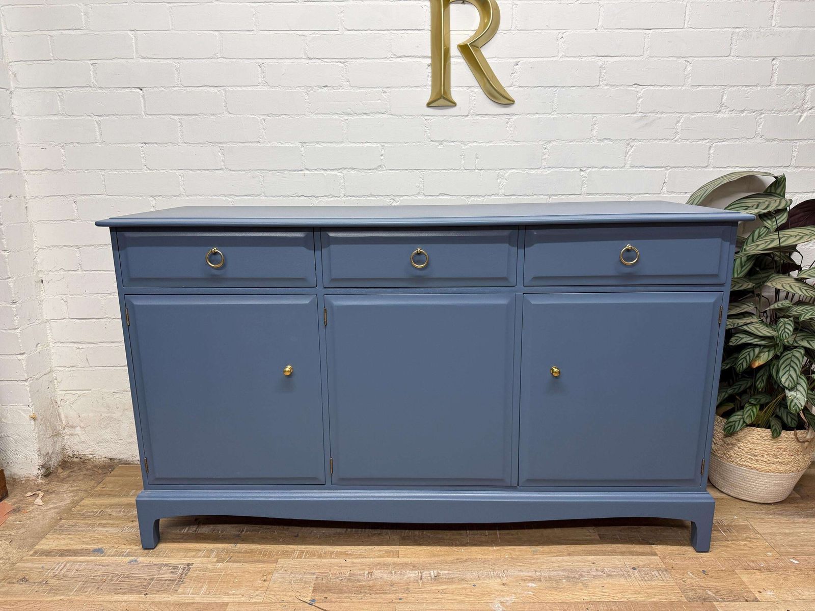 Stag Minstrel Sideboard / Painted To Order In Benjamin Moore “Evening Dove” photo for sale