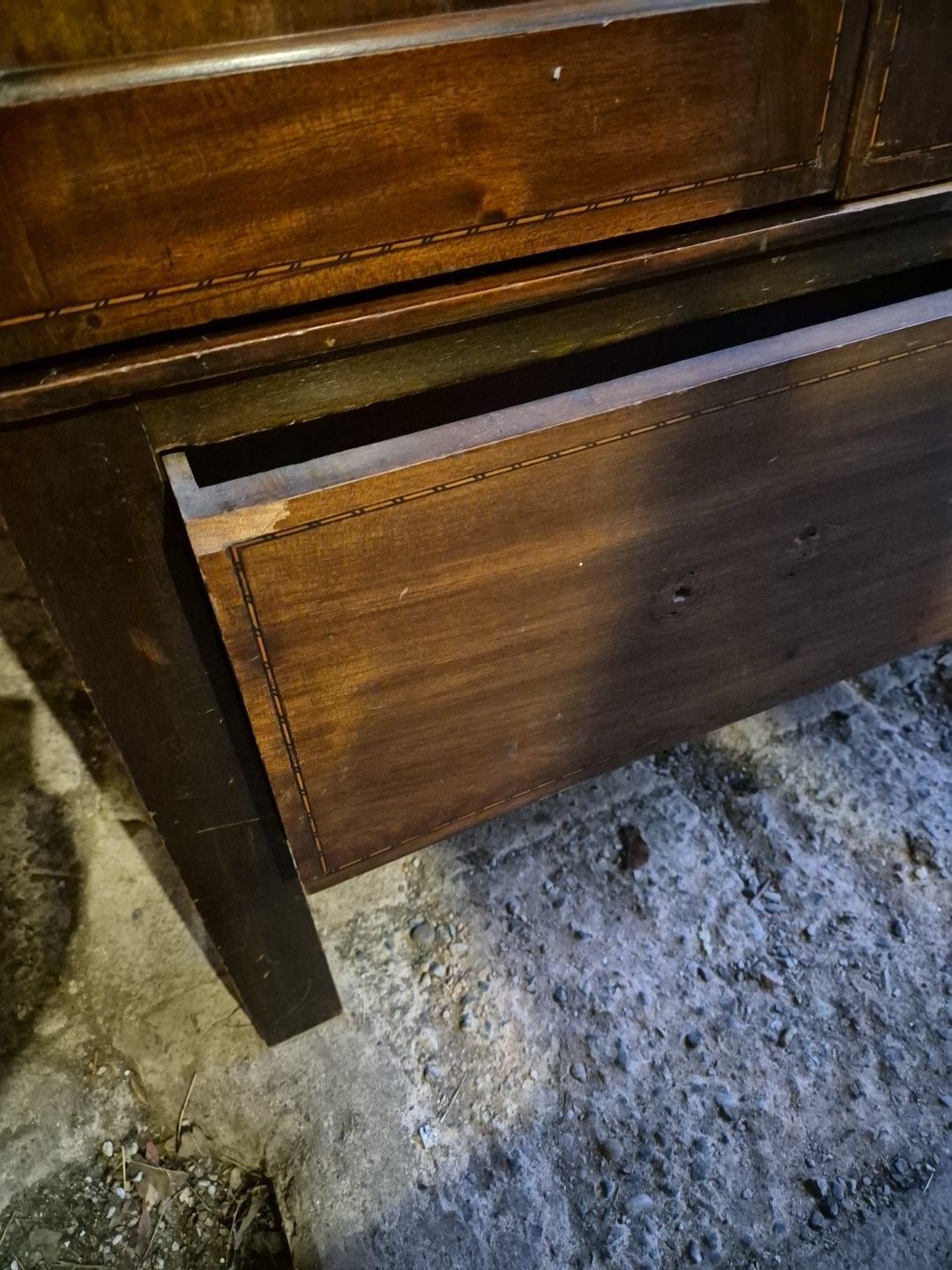 photo buy Antique Edwardian Mahogany Inlaid Mirrored Wardrobe With Drawer