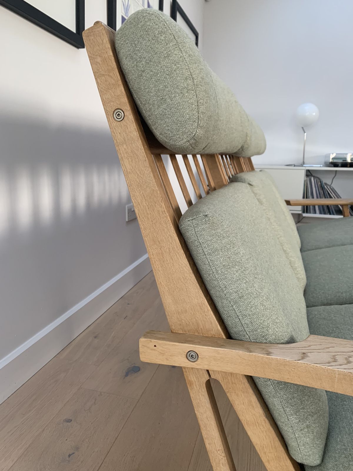 1960s 3 Seater Danish Sofa Model Ge375 In Oak And Fabric By Hans Wegner For Getama photo Furniture