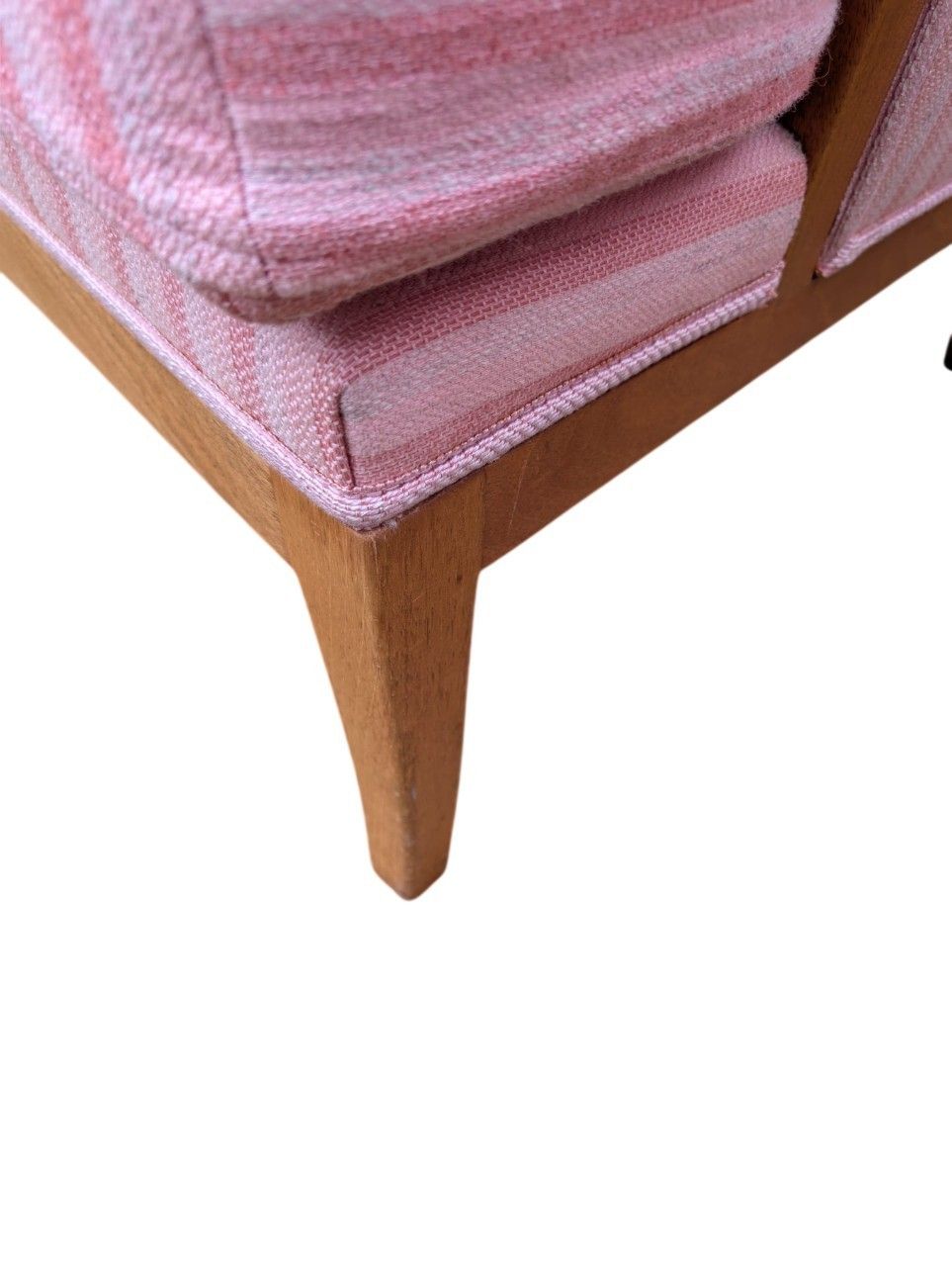 Carl Malmsten “Husfadern” Armchairs, Pair, Stained Hardwood, Rose / Pink Striped photo buy
