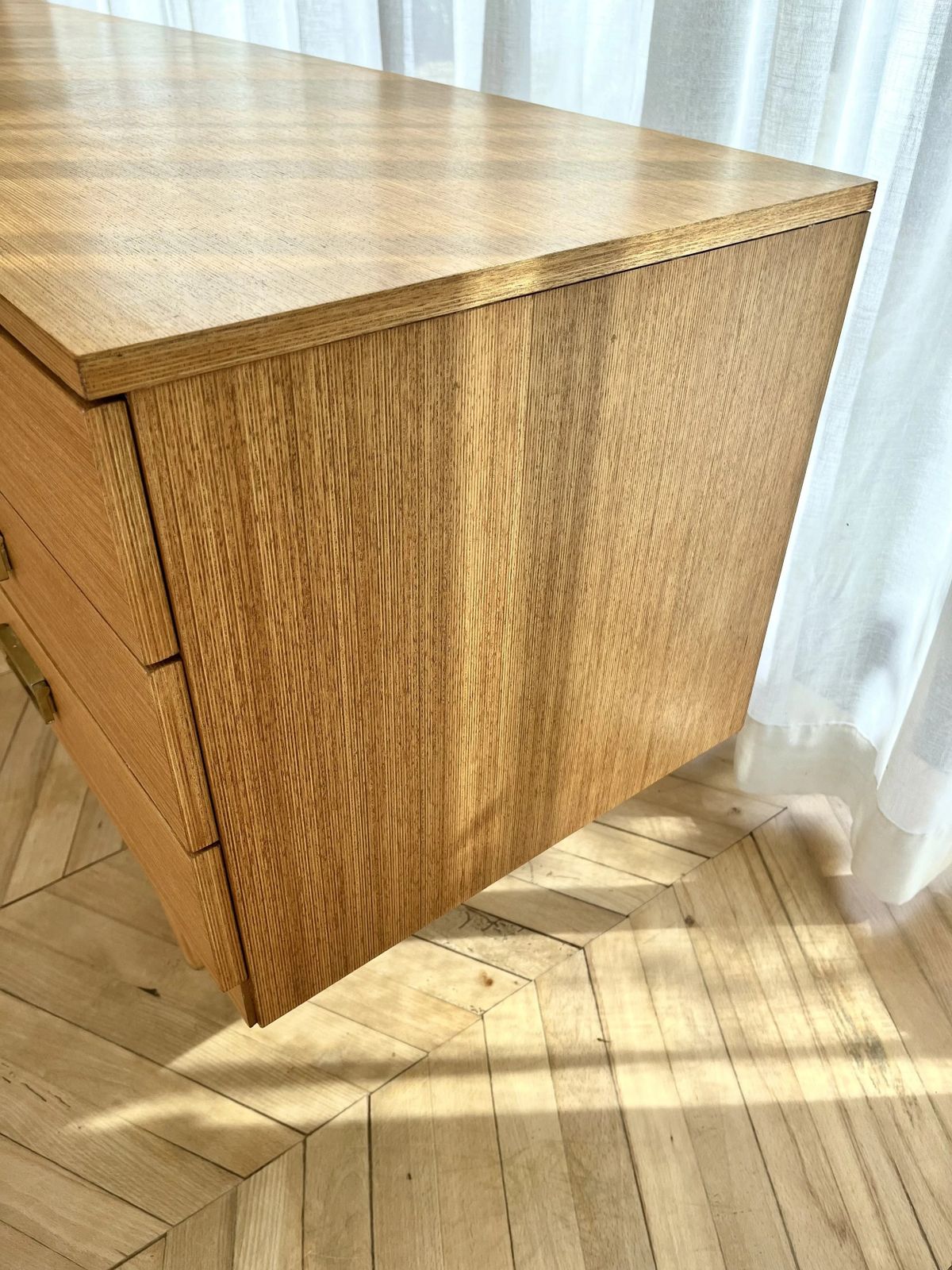 Mid Century Seven Drawer Dressing Table/Desk With Brass Pulls photo buy