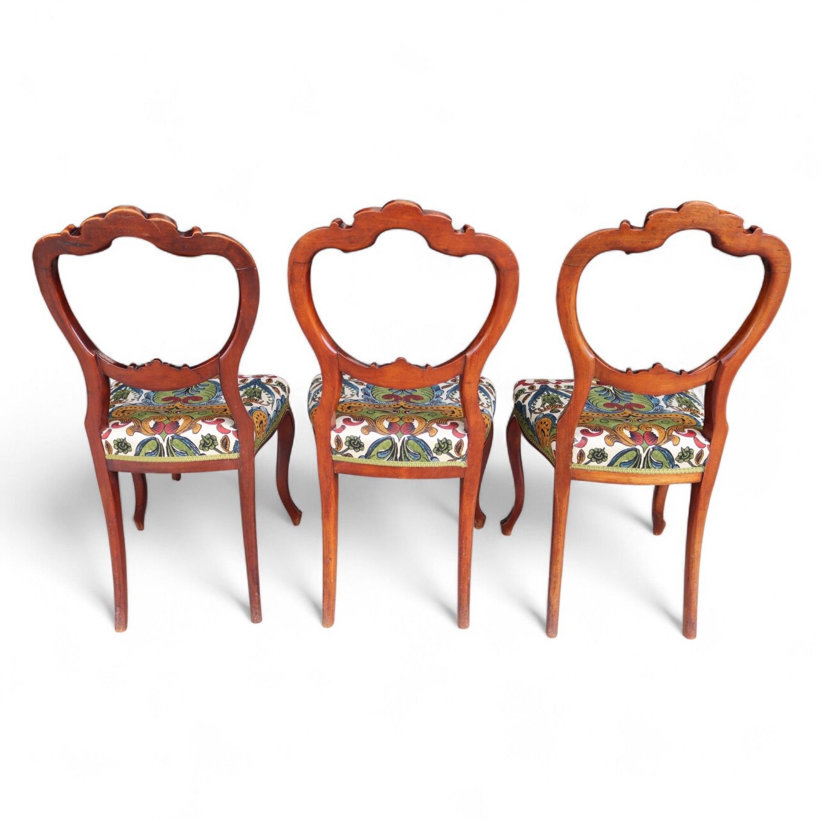 Set Of 6 Antique Victorian Mahogany Balloon Back Dining Chairs Cabriole Legs photo vintage