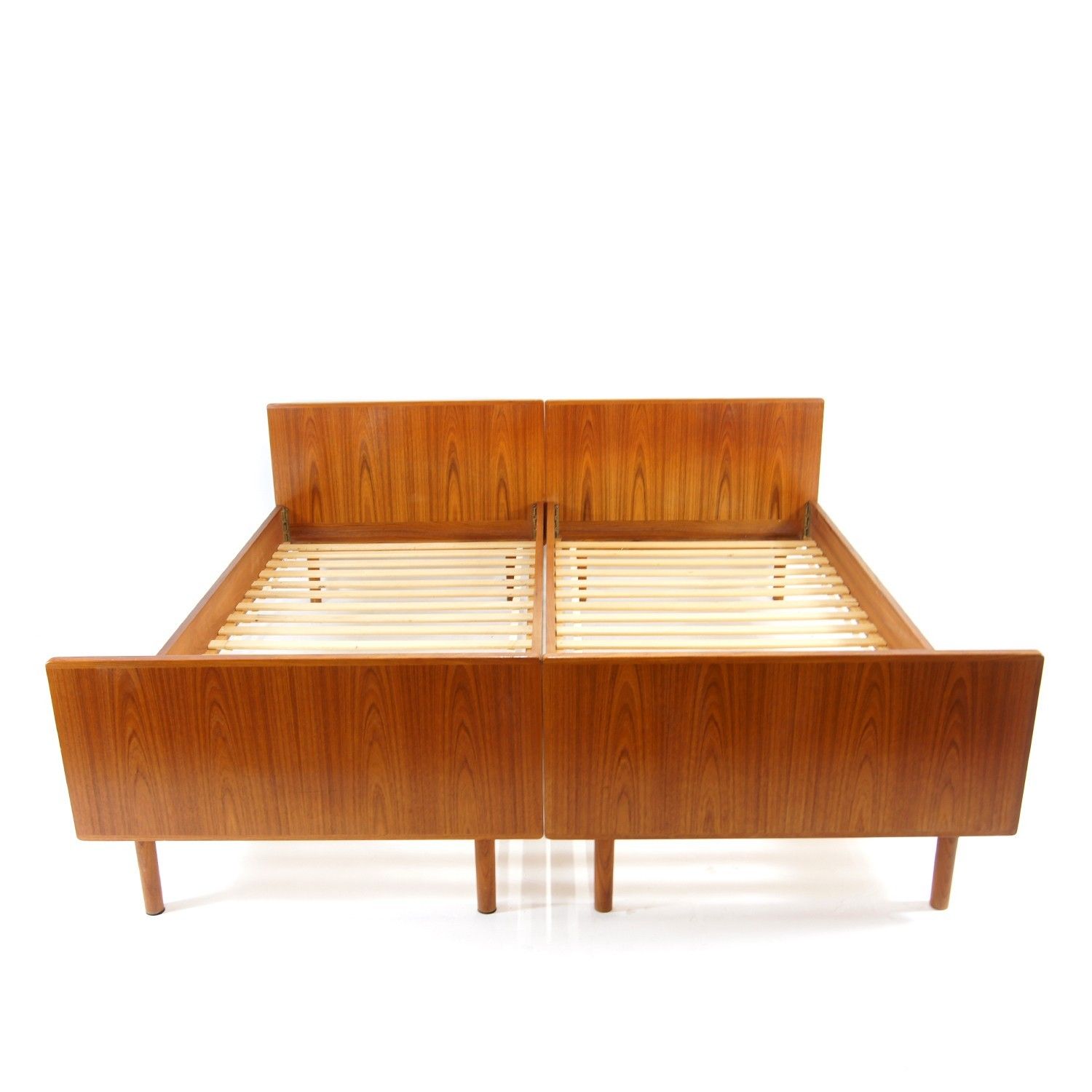 1 Of 2 Retro Vintage Danish Teak Double Twin Daybed Bed Frame 50s 60s 70s Futon