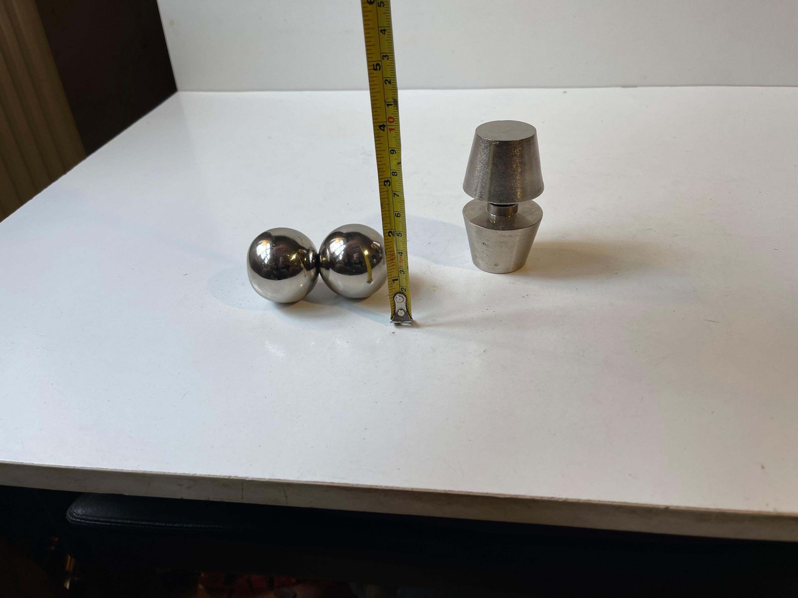 Scandinavian Mid Century Dumbbell Desk Ornaments   Paperweights In Steel photo vinterior