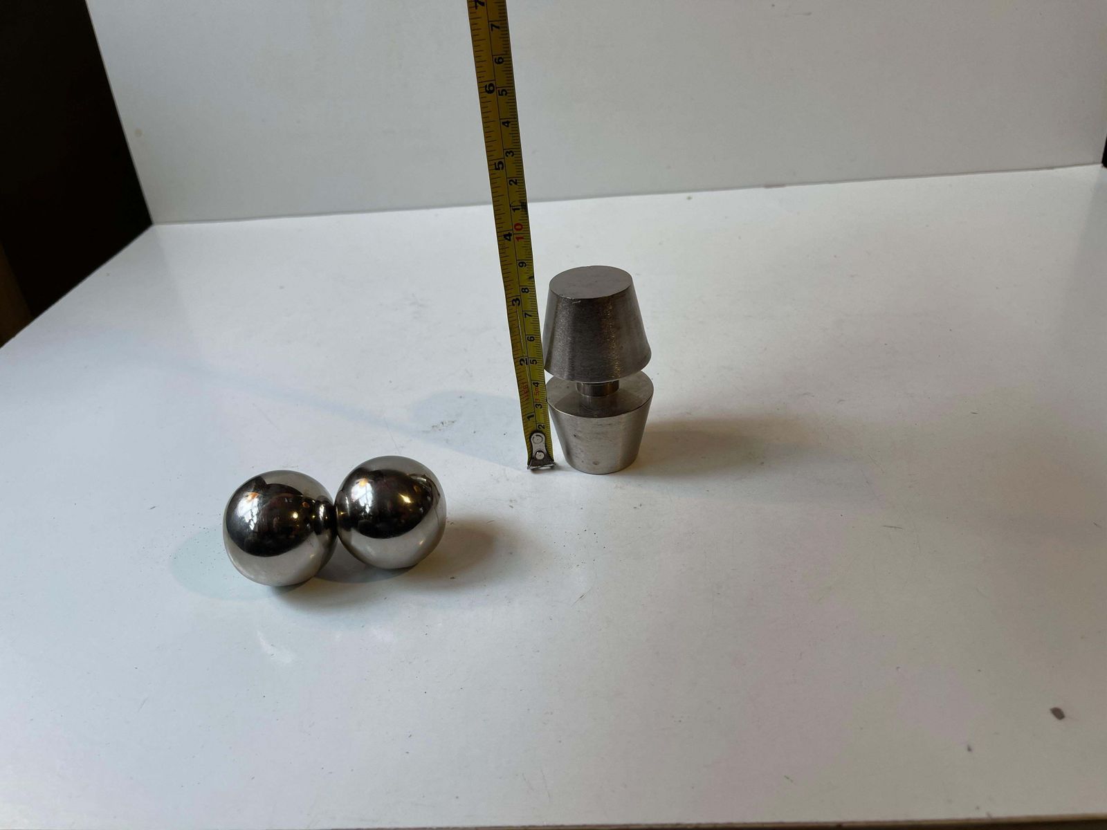 Scandinavian Mid Century Dumbbell Desk Ornaments   Paperweights In Steel photo buy
