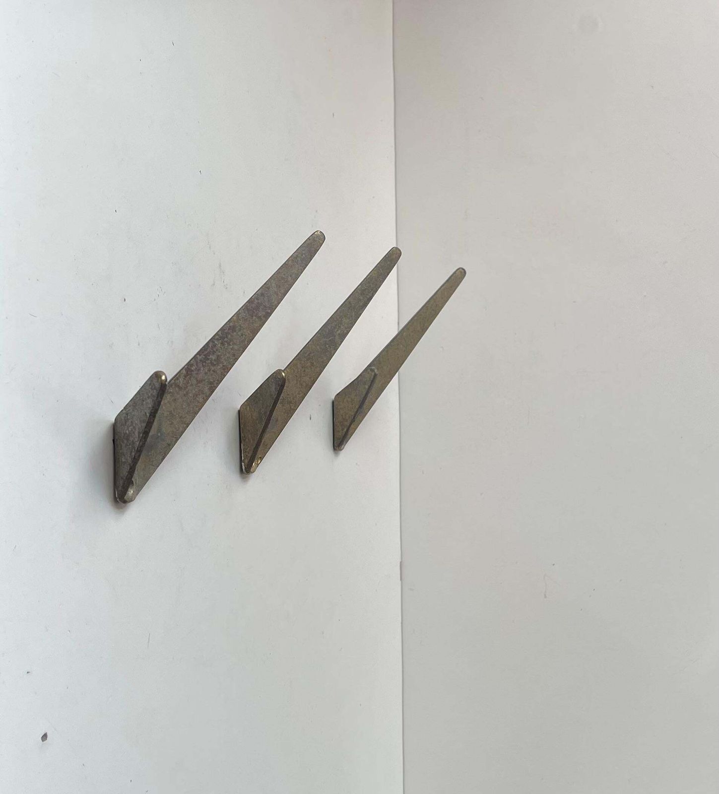 Mid Century Asymmetrical Coat Wall Hooks In Brass By Hertha Baller, 1950s photo 335.0