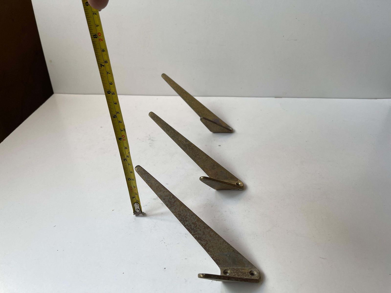 Mid Century Asymmetrical Coat Wall Hooks In Brass By Hertha Baller, 1950s photo vintage