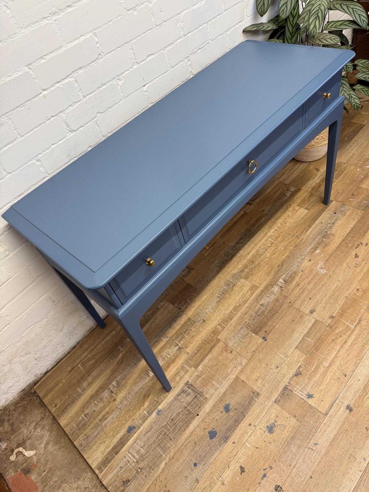 Stag Minstrel Vanity Dressing Table With Matching Stool Painted Evening Dove Blue/Grey photo buy