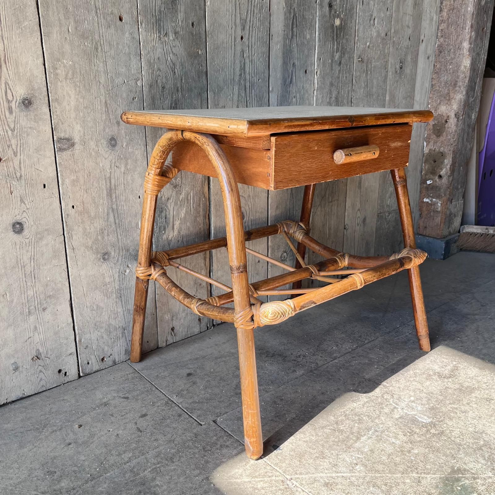 Bamboo Shaped Bedside Table With Drawer photo buy