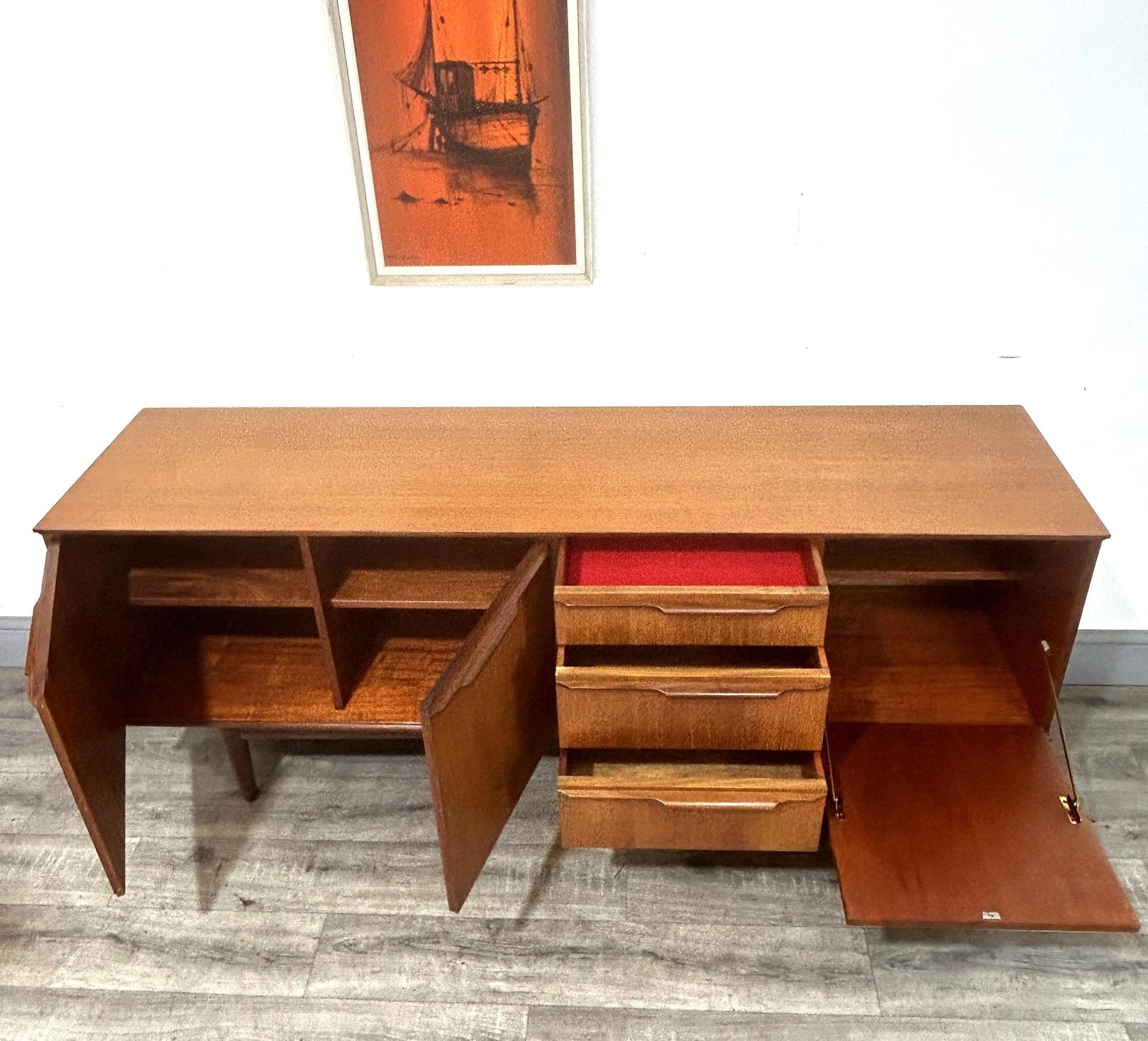 Stylish Mid Century Teak Sideboard Morris Of Glasgow 1960's photo for sale