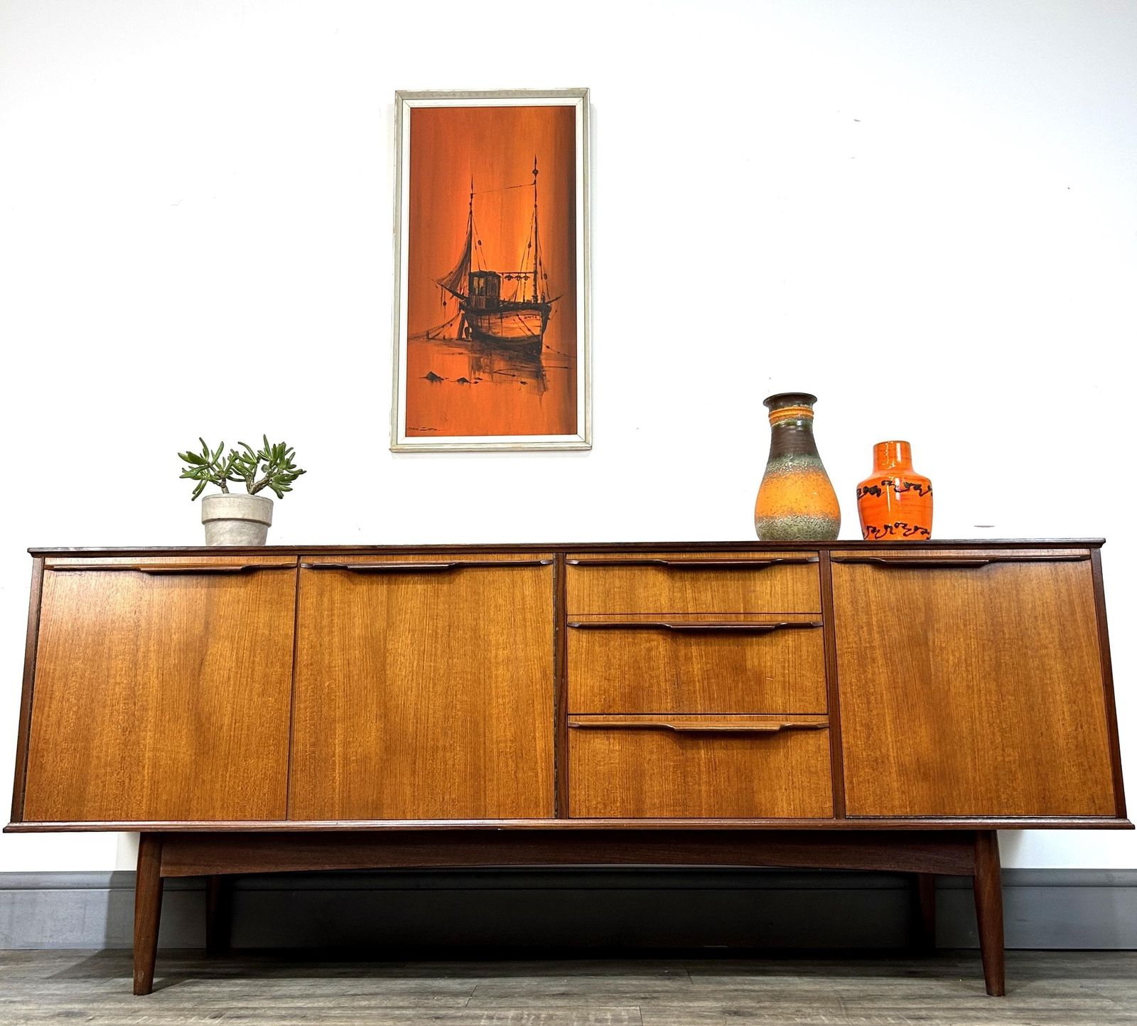 Furniture Stylish Mid Century Teak Sideboard Morris Of Glasgow 1960's photo