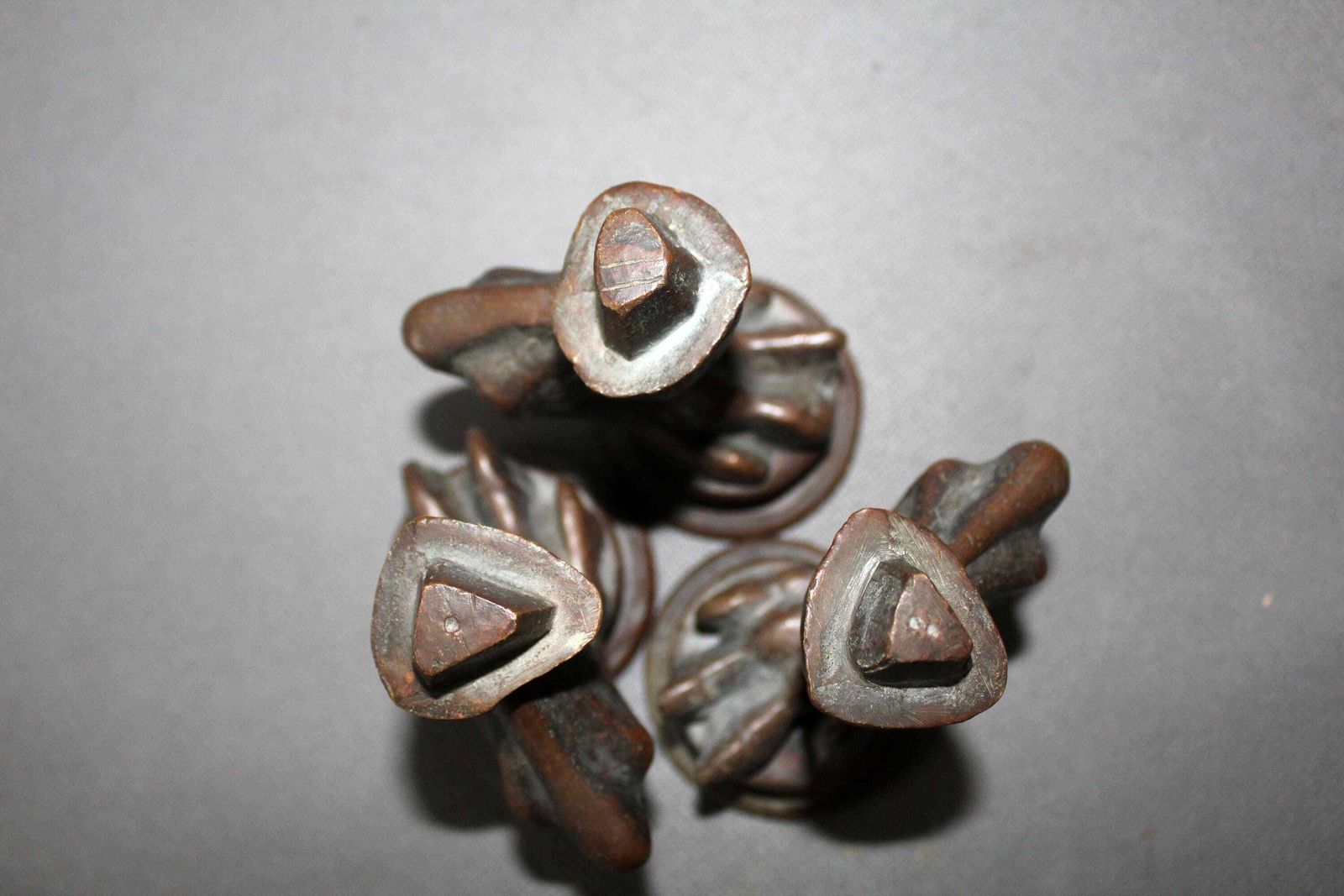 photo vinterior Set Of 3 Antique Bronze Claw Animal Furniture Feet And Legs, Regency Empire French, Replacement Parts, Salvaged Restoration, Casters