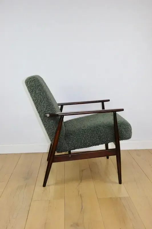 394.0 "Lis" Armchair, 1970s Green Bouclé Design By Henryk Lis   2 Pieces Available (1) photo