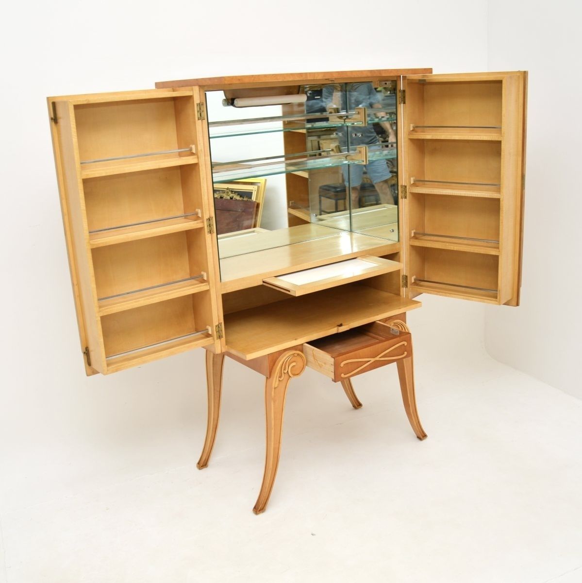 Art Deco Burr Walnut Cocktail Cabinet By Hille photo Furniture