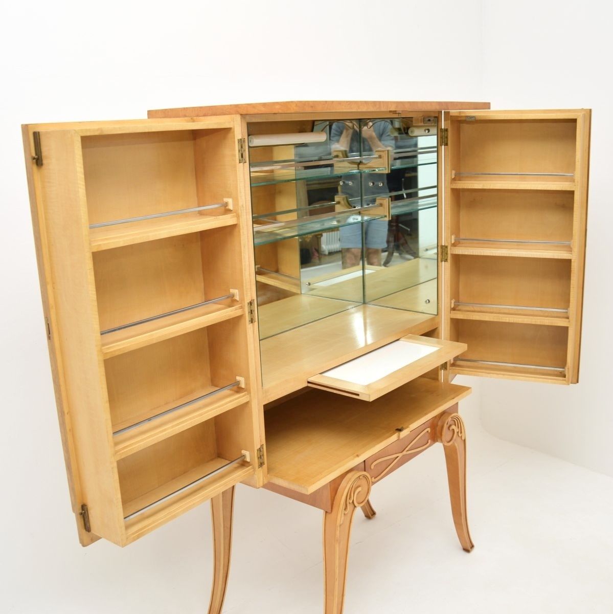 Furniture Art Deco Burr Walnut Cocktail Cabinet By Hille photo