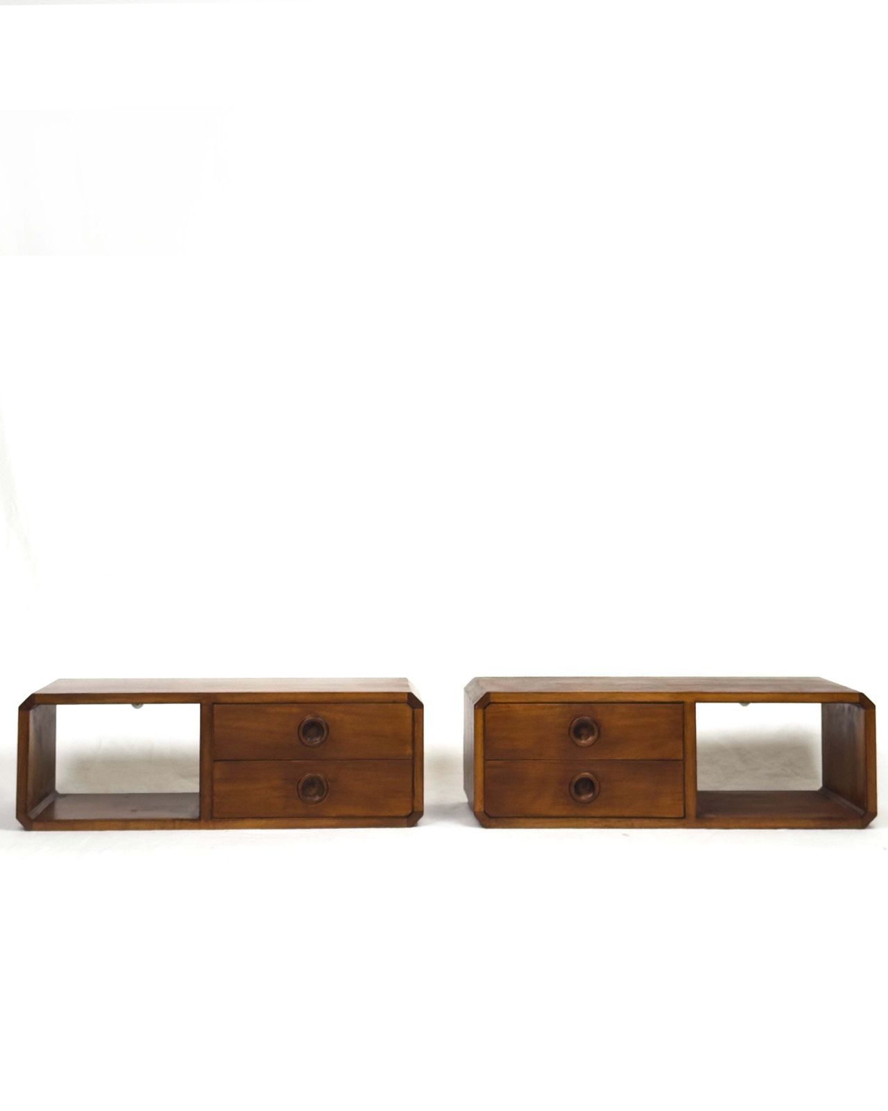 Vintage Danish Mid Century Floating Wall Hung Nightstands photo for sale