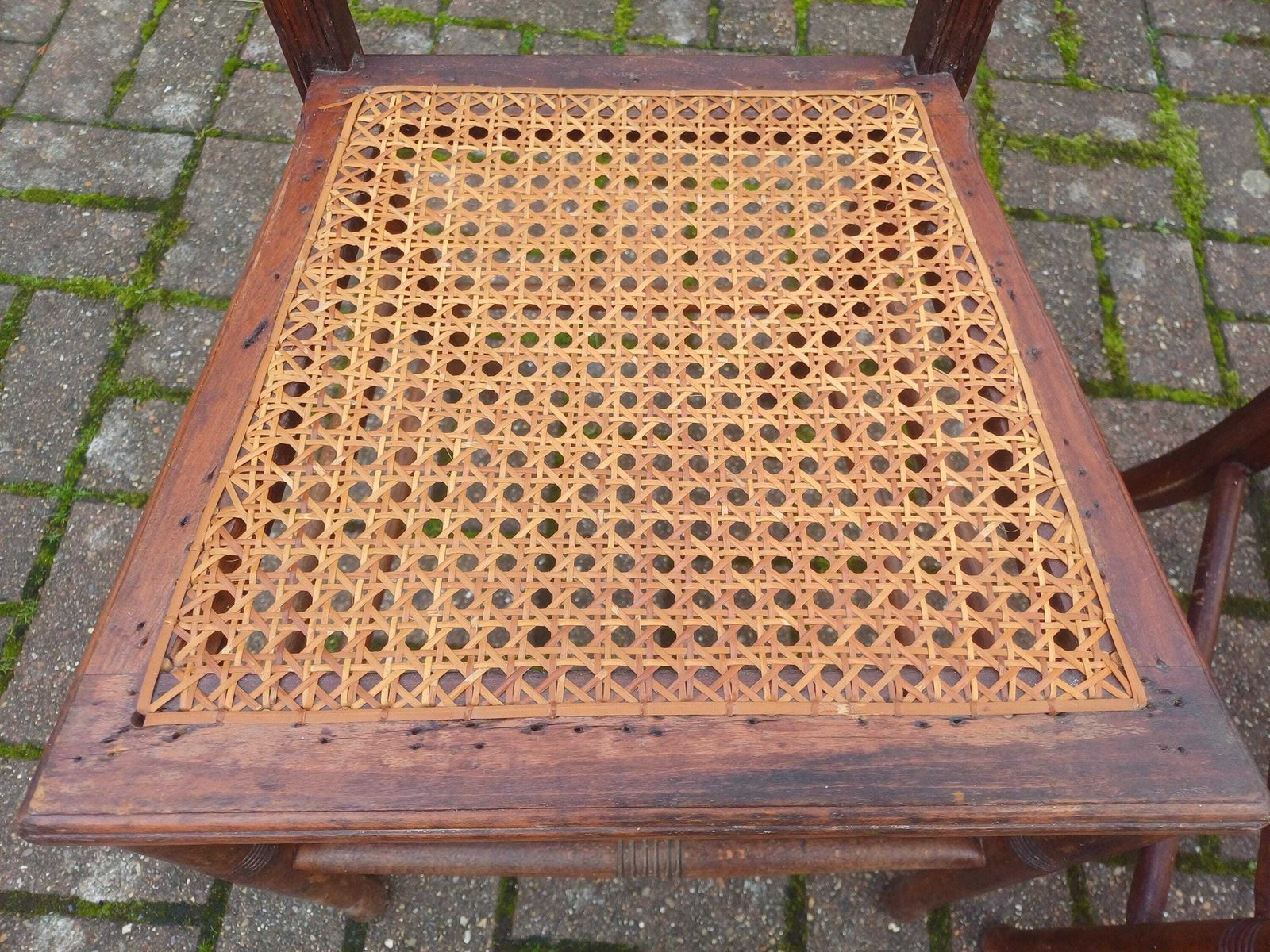 Pair Edwardian Mahogany Lyre Back Cane Seat Chairs Antique Dining Accent Bedroom Hall Carved photo furniture