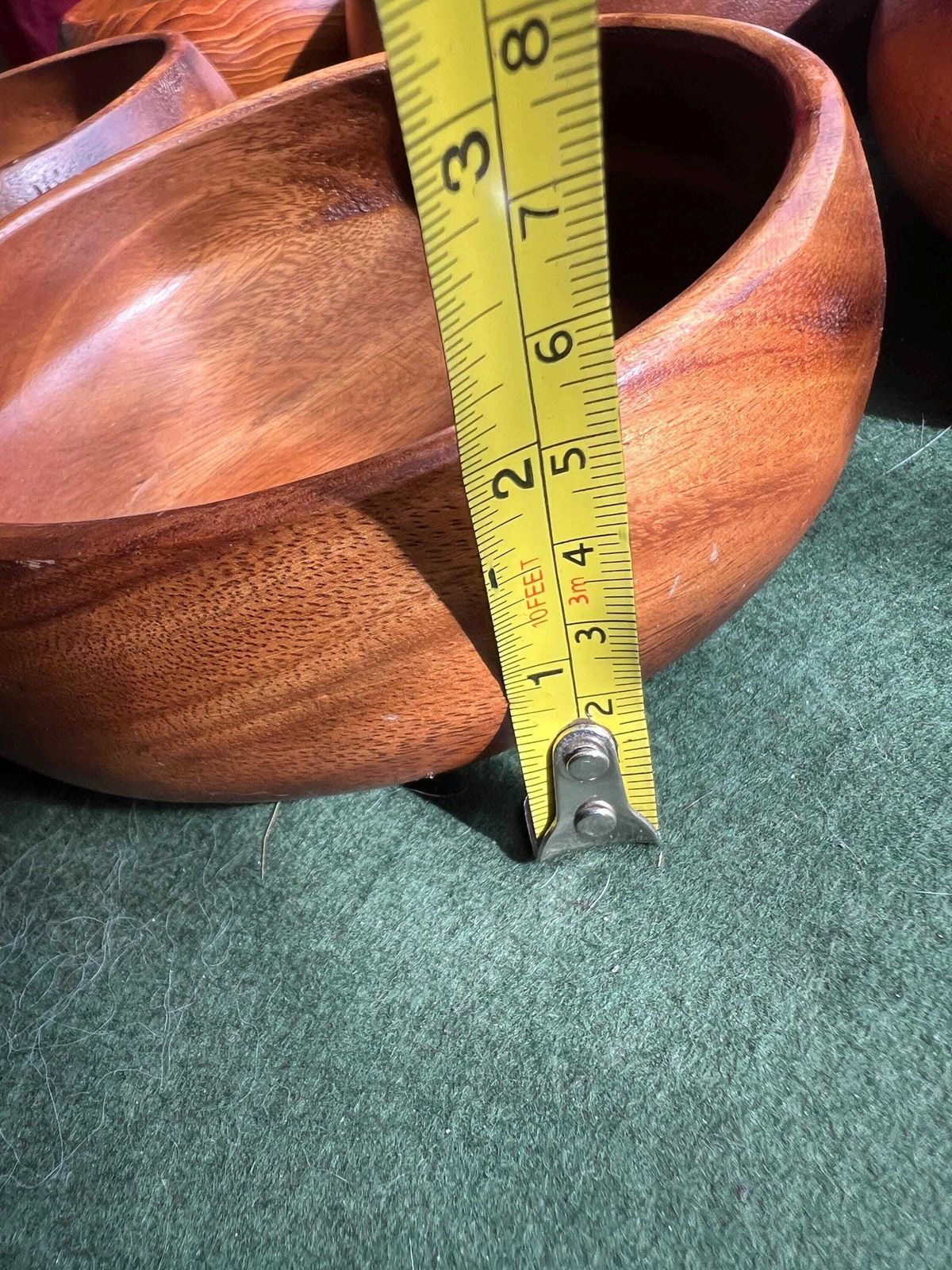Set 5 Wooden Serving Bowls Acacia Wood Dish. Monkey Pod Salad Titbit Serving. Hand Crafted In The Philippines Vintage Wood Lover Gift. photo 58.0