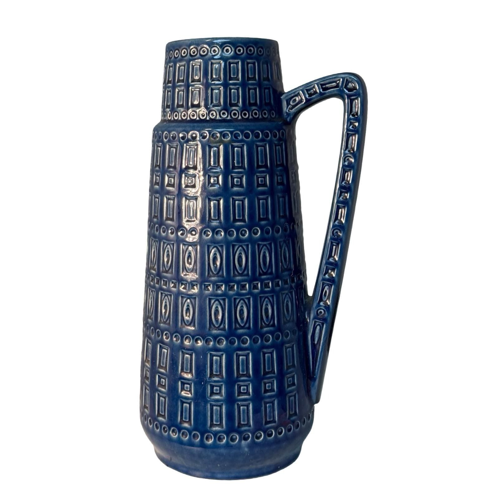 Kreuz Ceramic   West Germany   Floor Vase (Xl)  Pottery   Model 416   Inka Blue