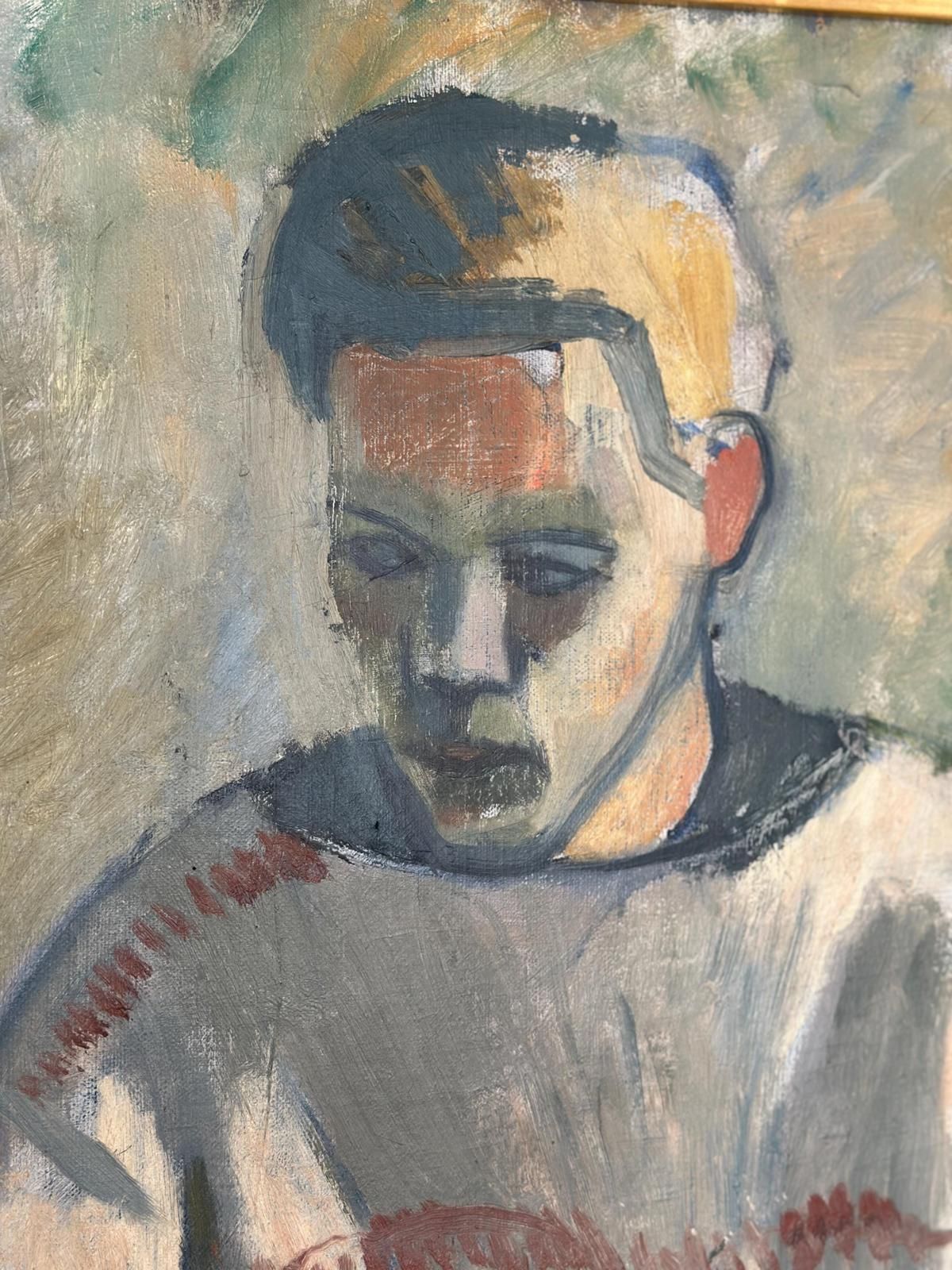 photo for sale Original Mid Century Swedish Oil On Canvas – “Portrait Of A Man” By åke Winnberg – Vintage & Framed , 77 × 68 Cm (30.3" × 26.8")
