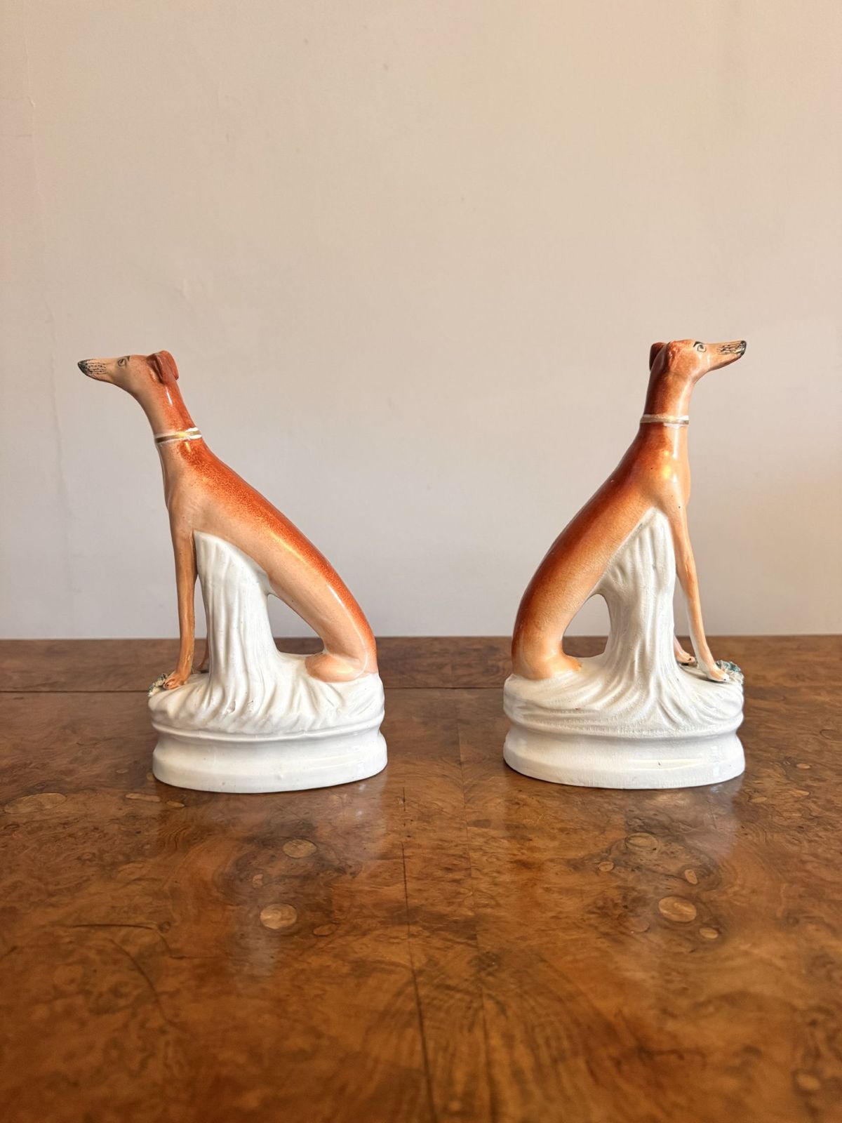 Quality Pair Of Victorian Staffordshire Greyhounds photo for sale