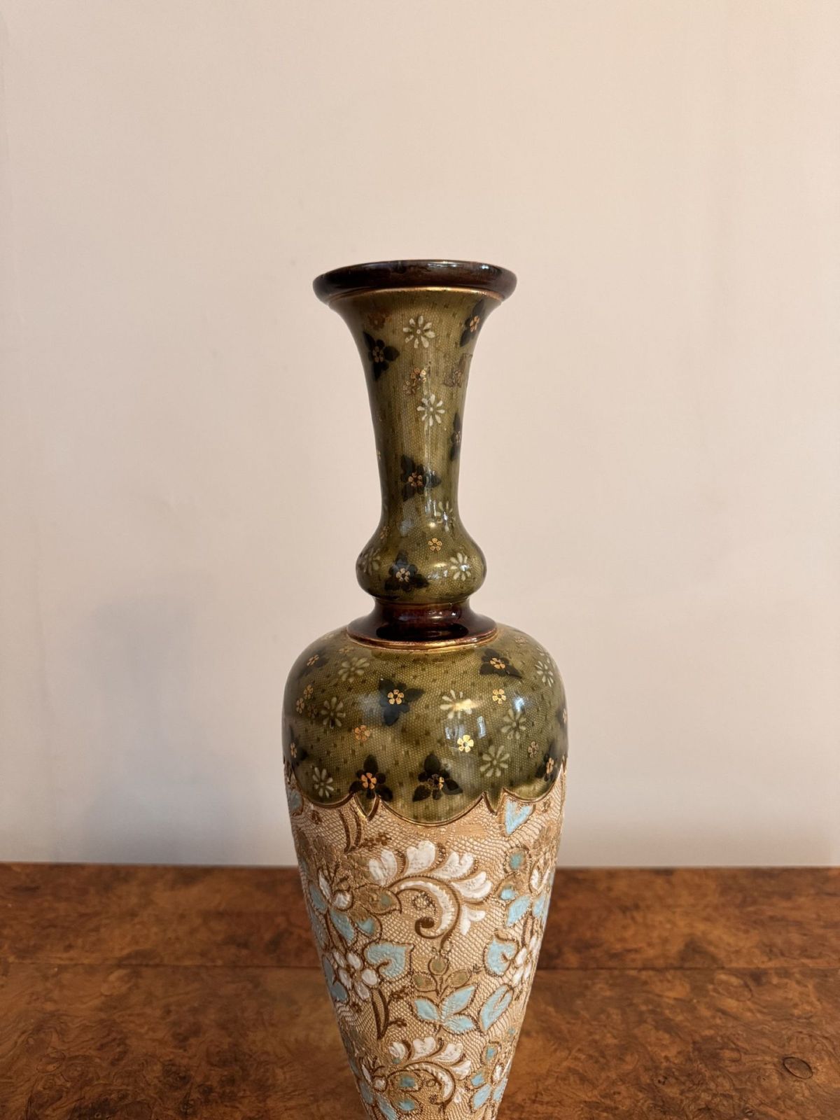 Elegant Quality Pair Of Antique Doulton Lambeth Vases photo Home Decor