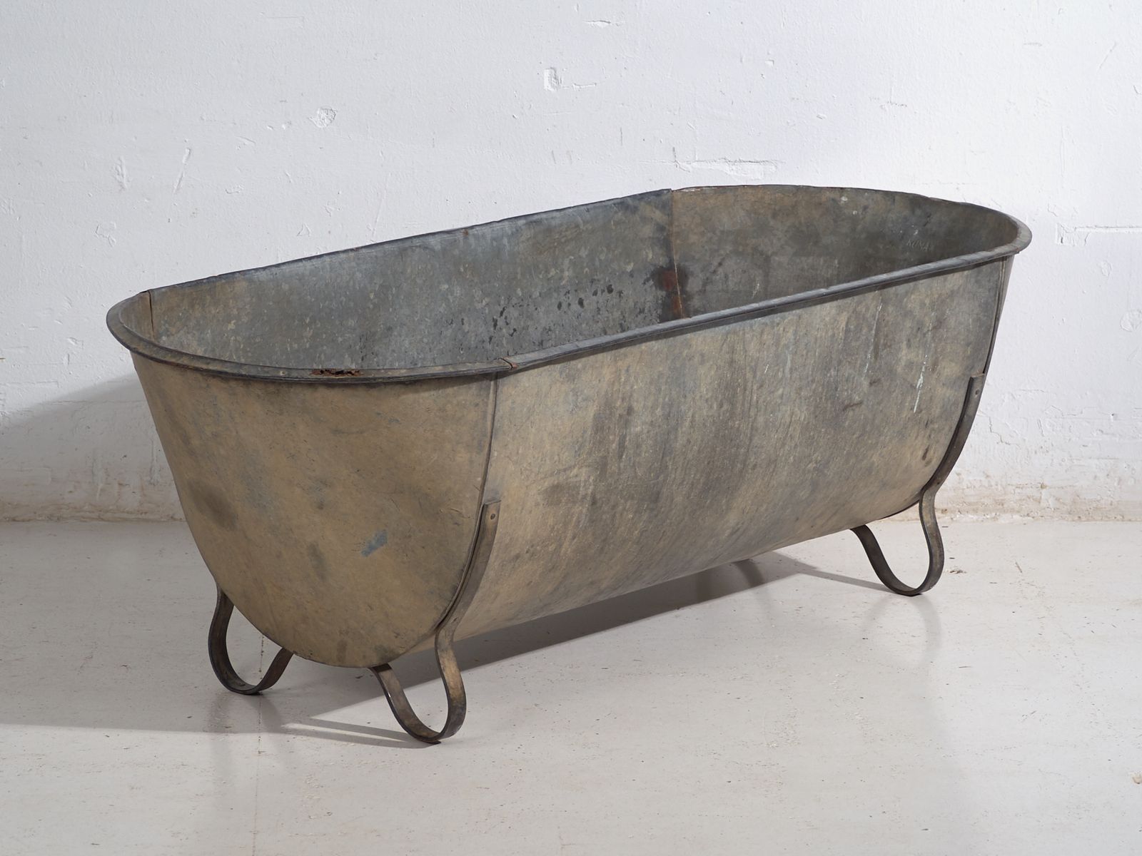Antique Galvanized Zinc Bathtub – European Industrial Tub – Circa 1900 #7 photo buy