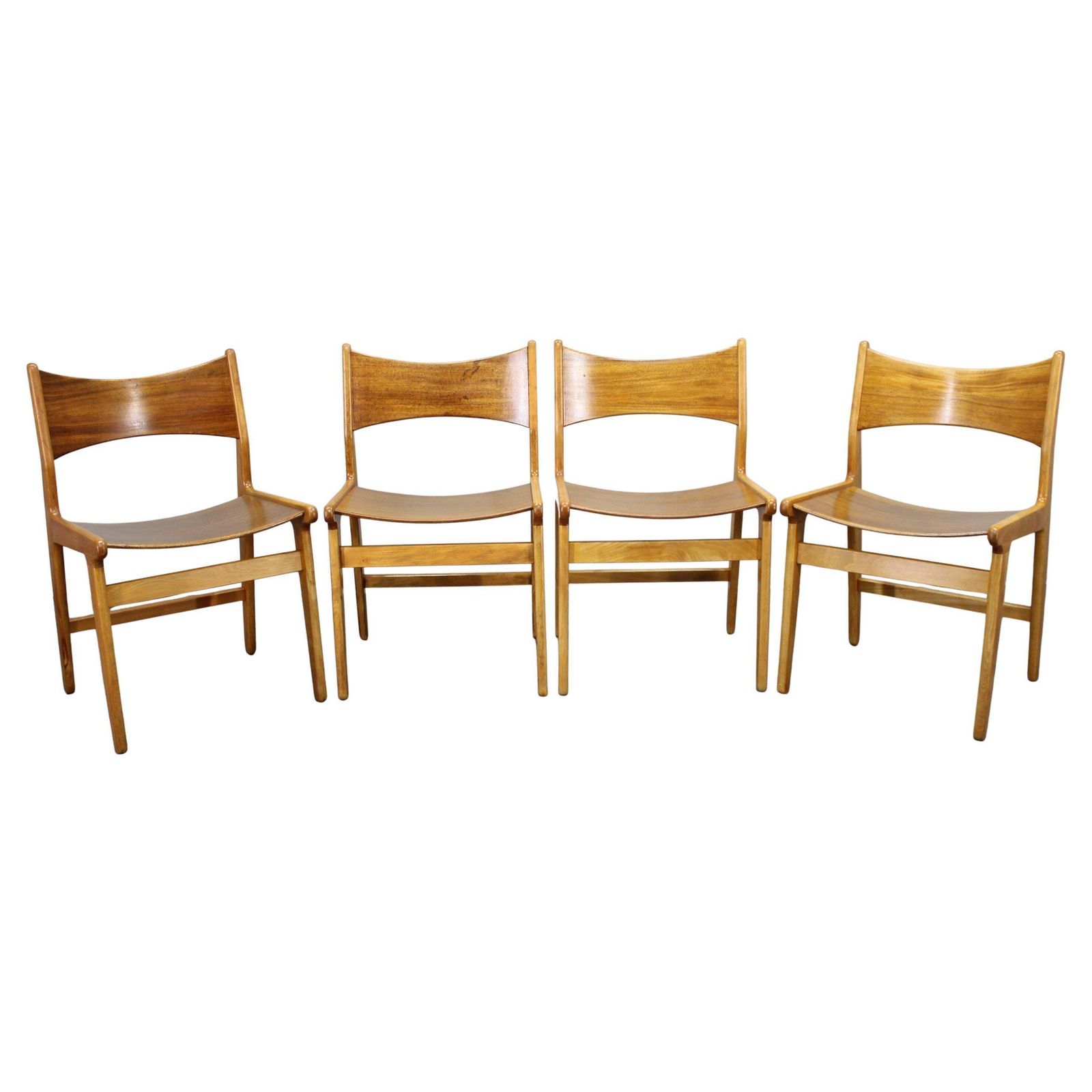 Mid Century Danish Dining Chairs In Afzélie And Beech, Set Of Four