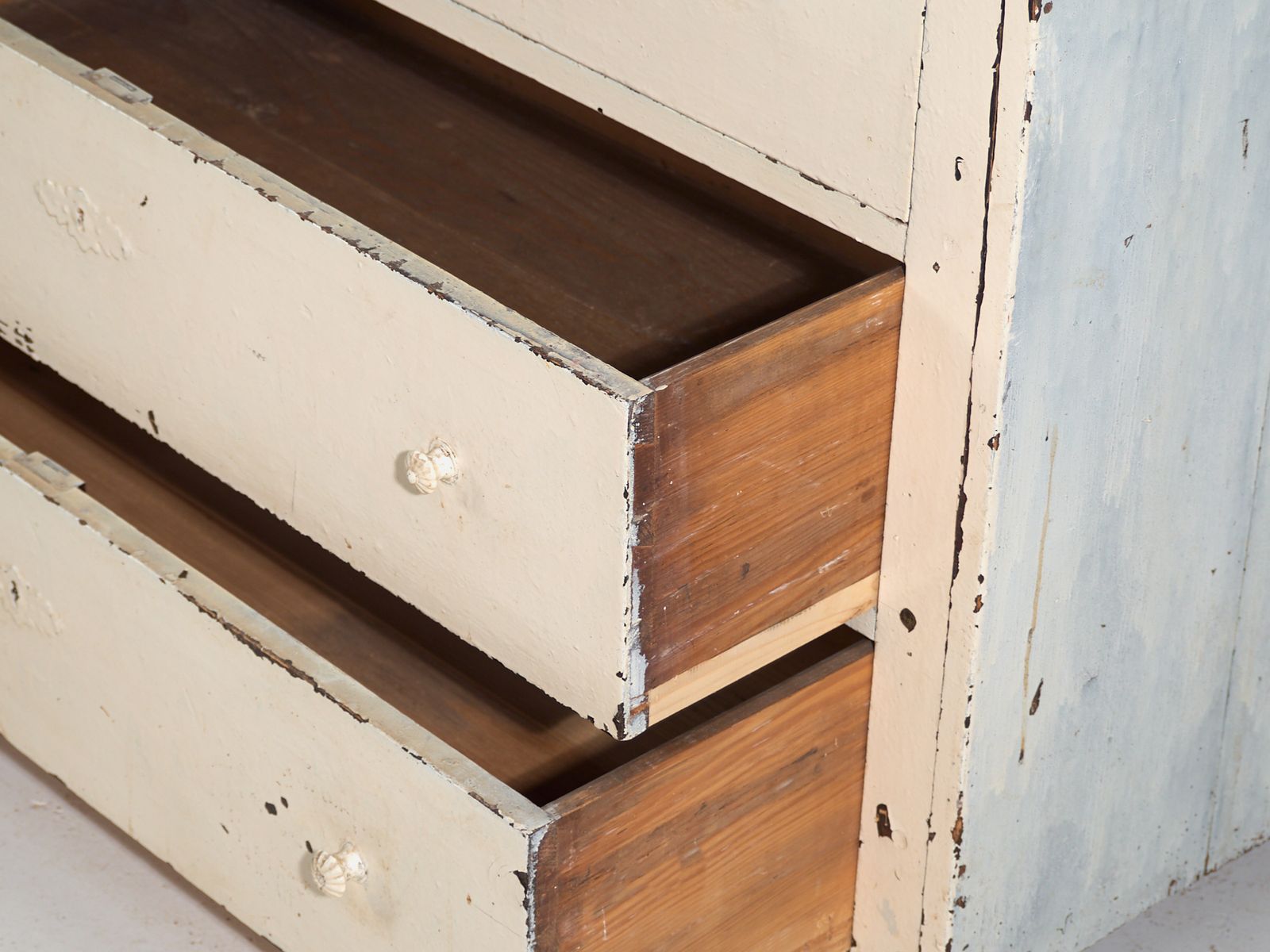 Antique Painted Pine Chest Of Drawers – Rustic European Distressed Dresser – Circa 1900 photo Furniture